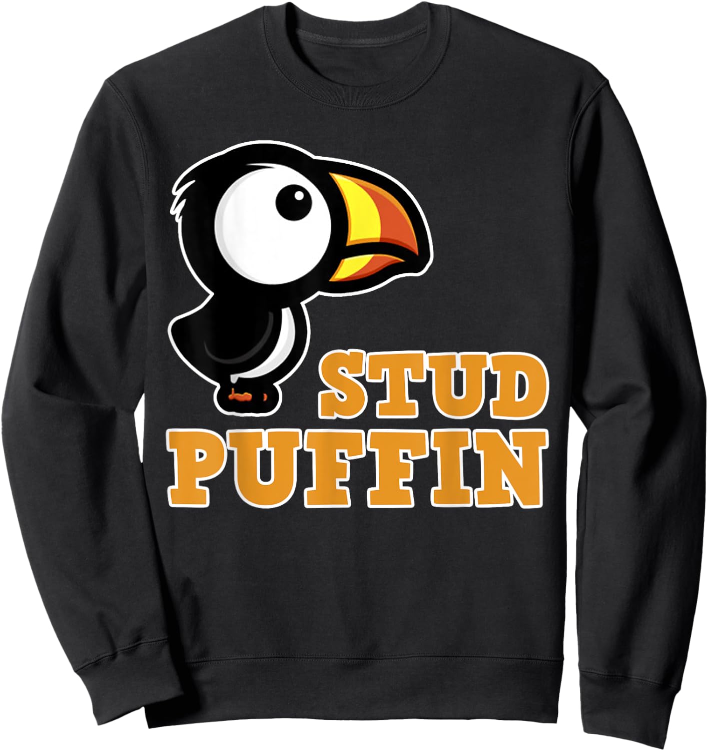 Stud Puffin Funny Seabird Sweatshirt - Sweatshirt | Black