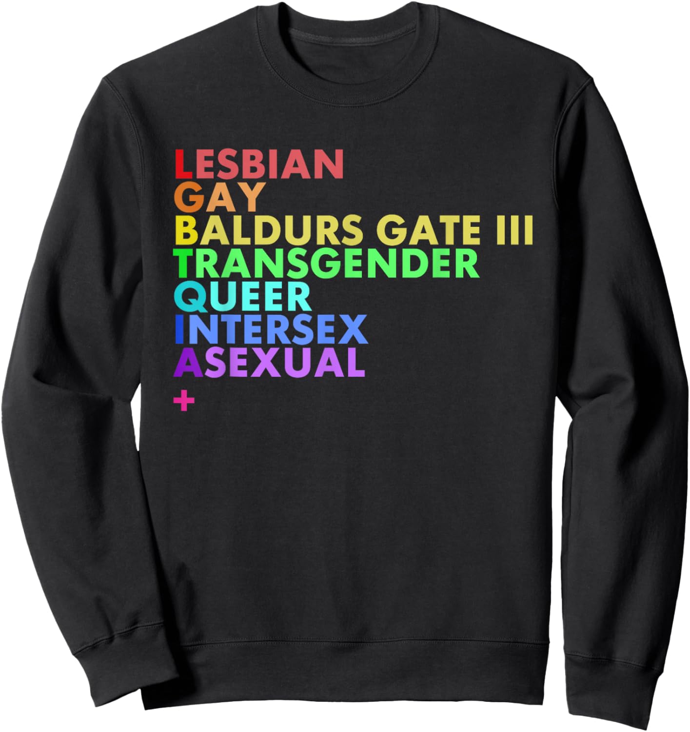 Lesbian Gay Baldurs Gate Iii Transgender Queer Intersex Sweatshirt - Sweatshirt | Black