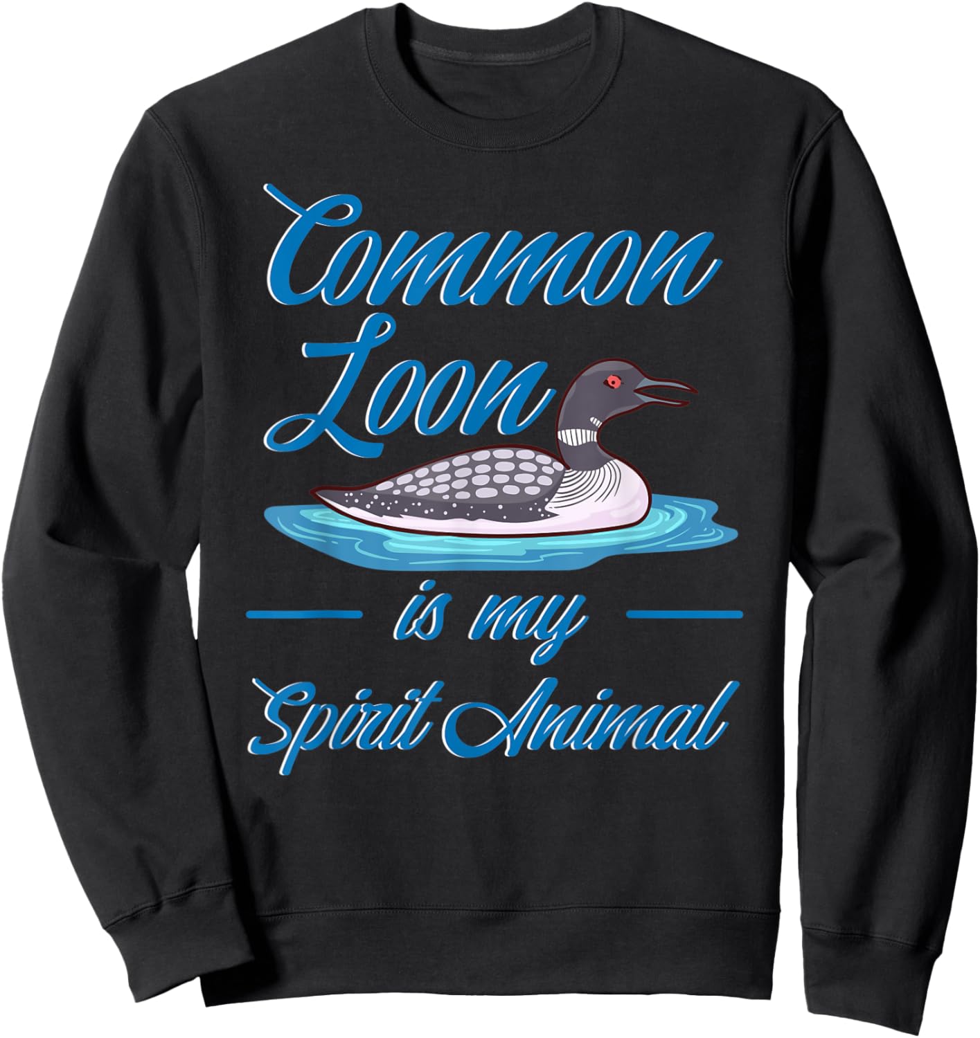 Common Loon Bird Ducks Funny Cute Sweatshirt - Sweatshirt | Black