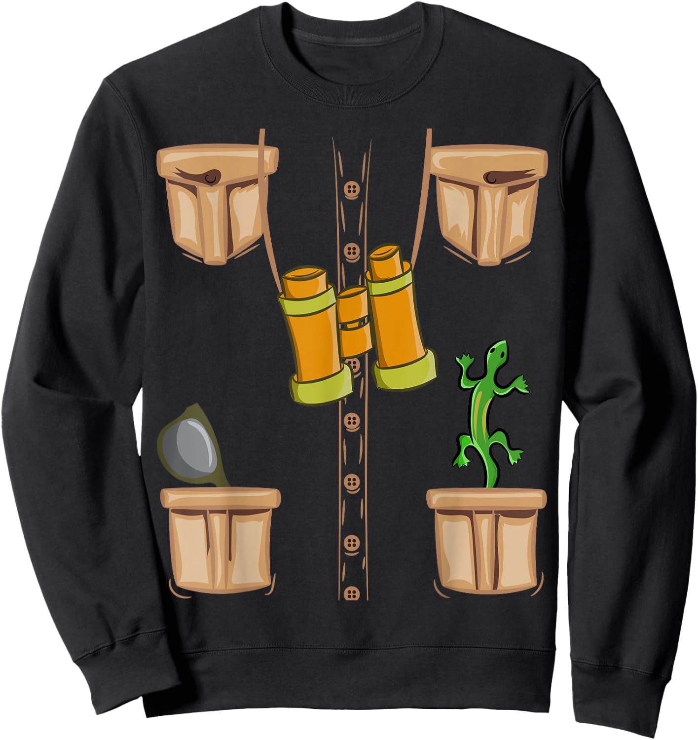 Halloween Animal Zookeeper, Jungle Safari Explorer Vest Kids Sweatshirt - Sweatshirt | Black