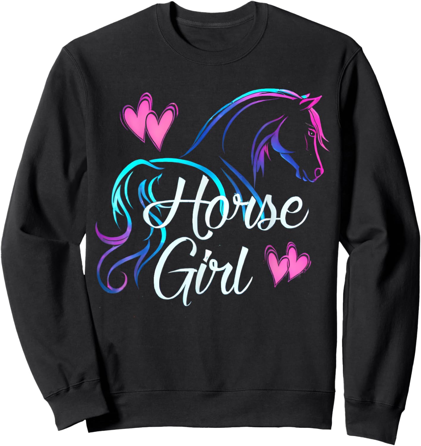 Horse Girl Riding Horse Girl Love Riding Fun for Kids and Women Sweatshirt - Sweatshirt | Black
