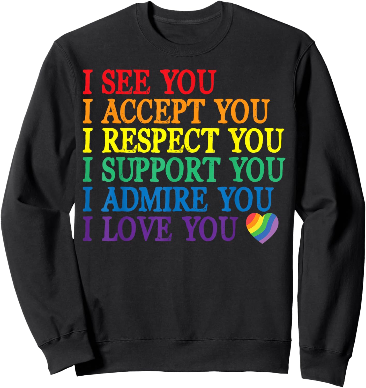 Pride Rainbow Affirmations Queer Lesben Gay CSD Party LGBT Sweatshirt - Sweatshirt | Black
