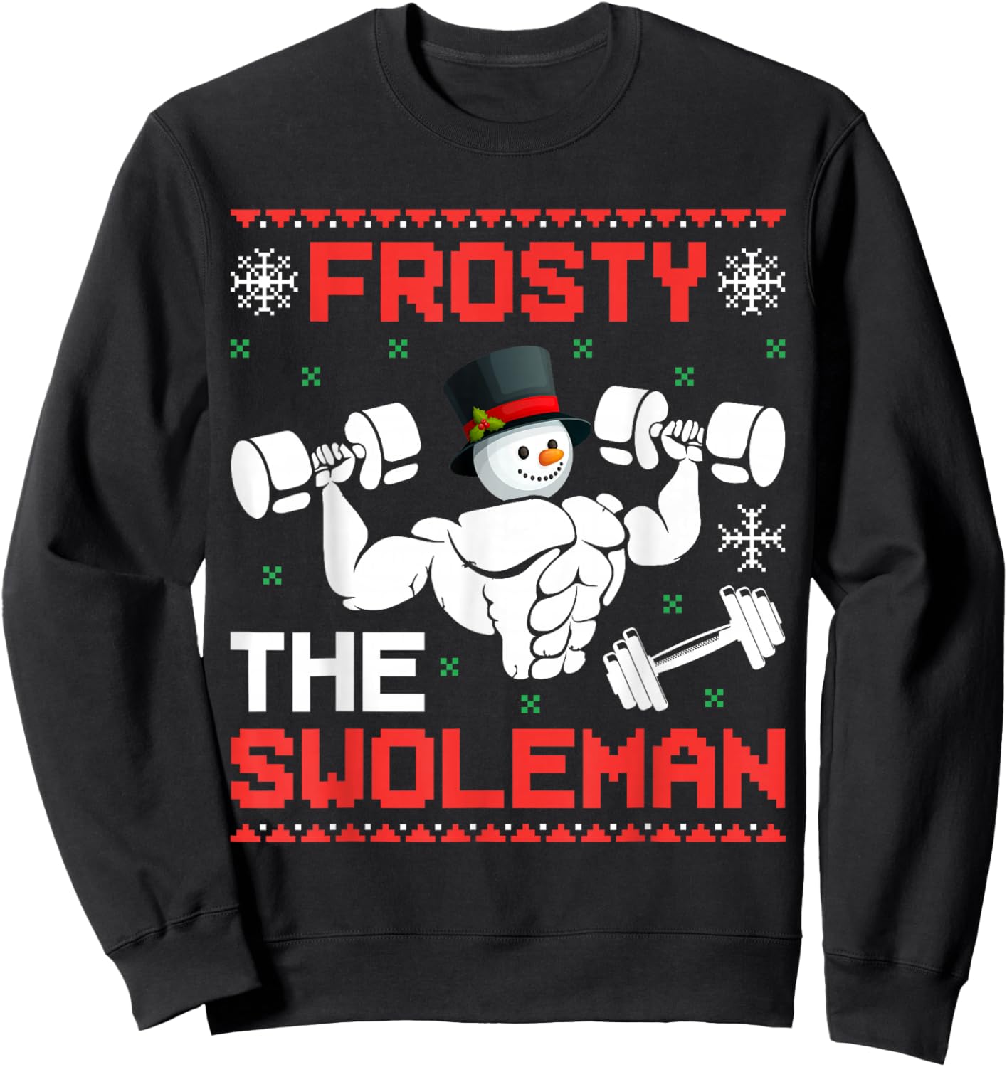 The Swoleman Ugly Christmas Gym Sweatshirt - Sweatshirt | Black