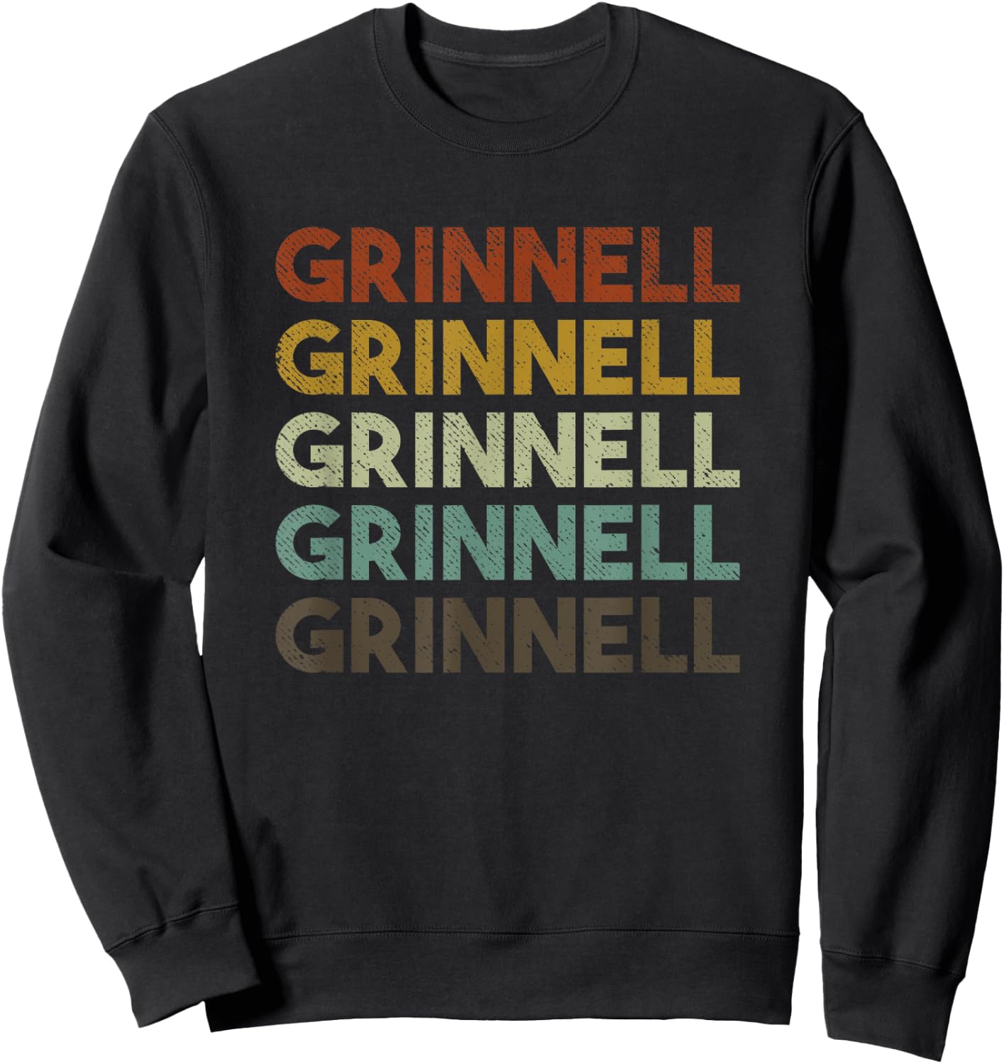 Retro Grinnell Iowa Sweatshirt - Sweatshirt | Black