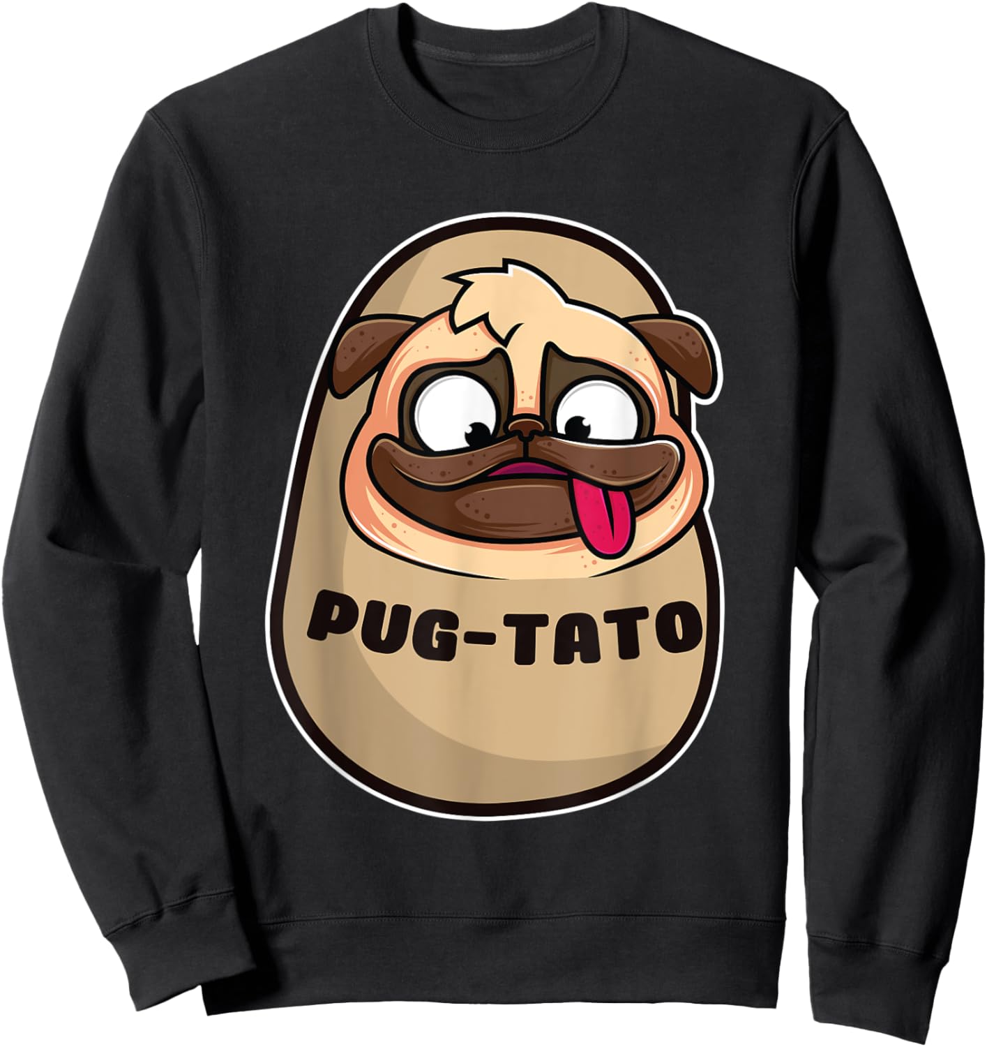 Pugtato Cute Pug Potato Dog Lover Funny Design And Style Women Sweatshirt - Sweatshirt | Black