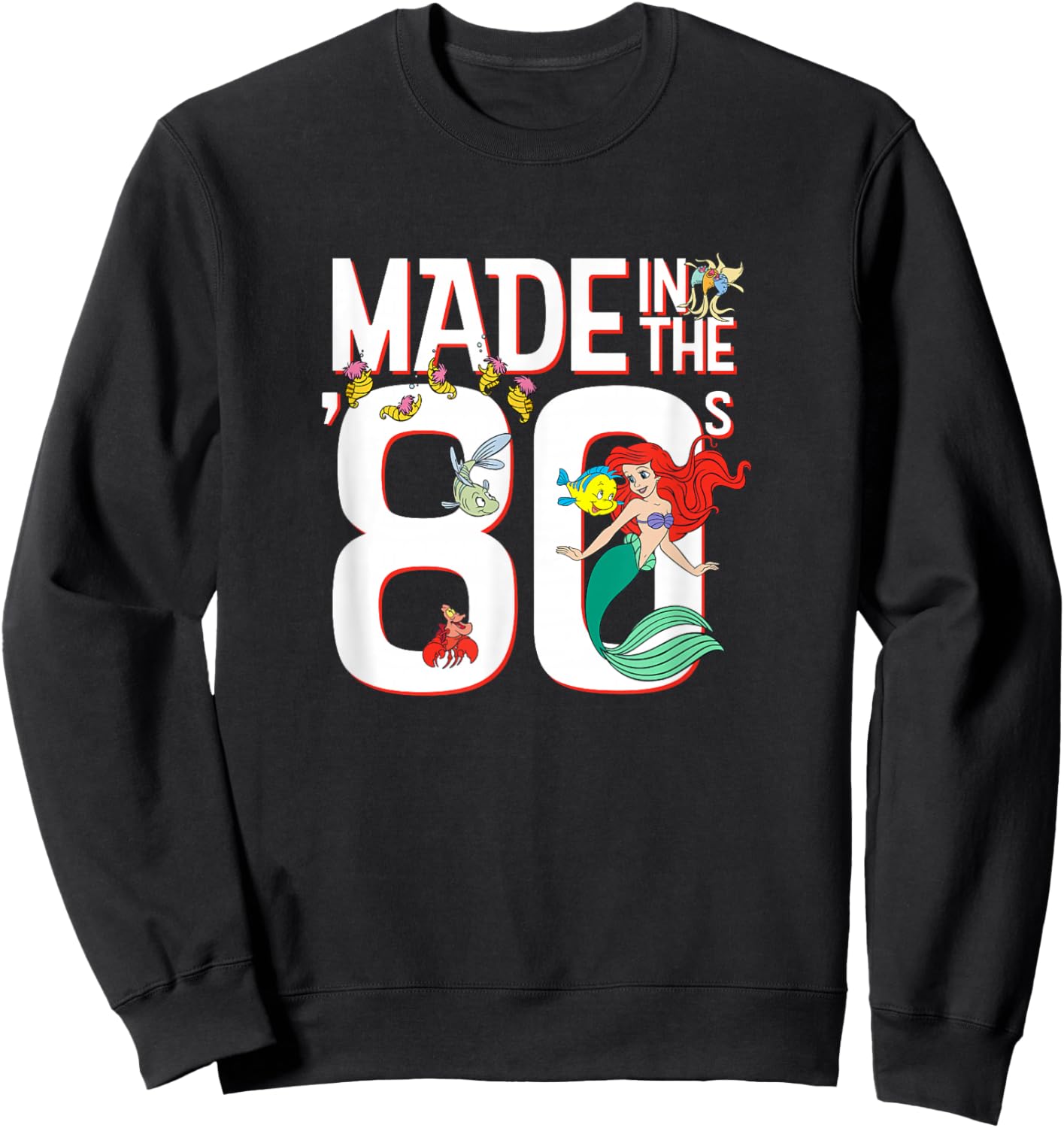 Disney The Little Mermaid Ariel Made in The 80's Vintage Sweatshirt - Sweatshirt | Black