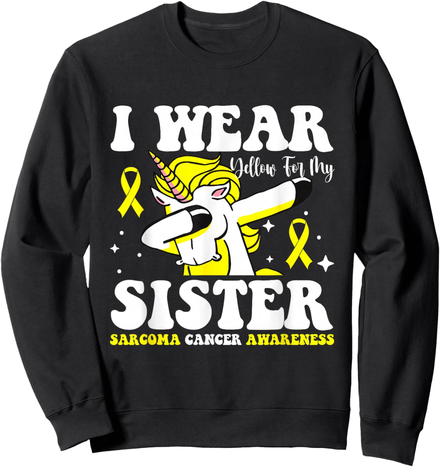 Wear Yellow Ribbon Warrior Fighter Sarcoma Awareness Month Sweatshirt - Sweatshirt | Black