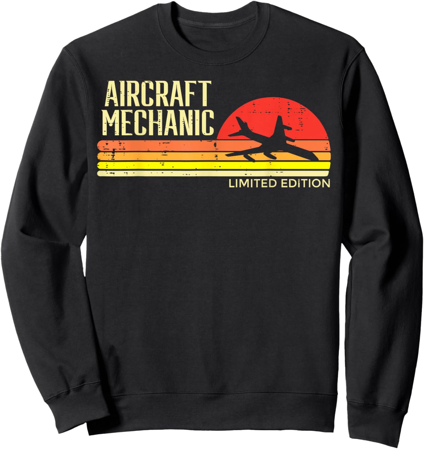Aircraft Mechanic Limited Edition Retro Aviation Men Women Sweatshirt - Sweatshirt | Black