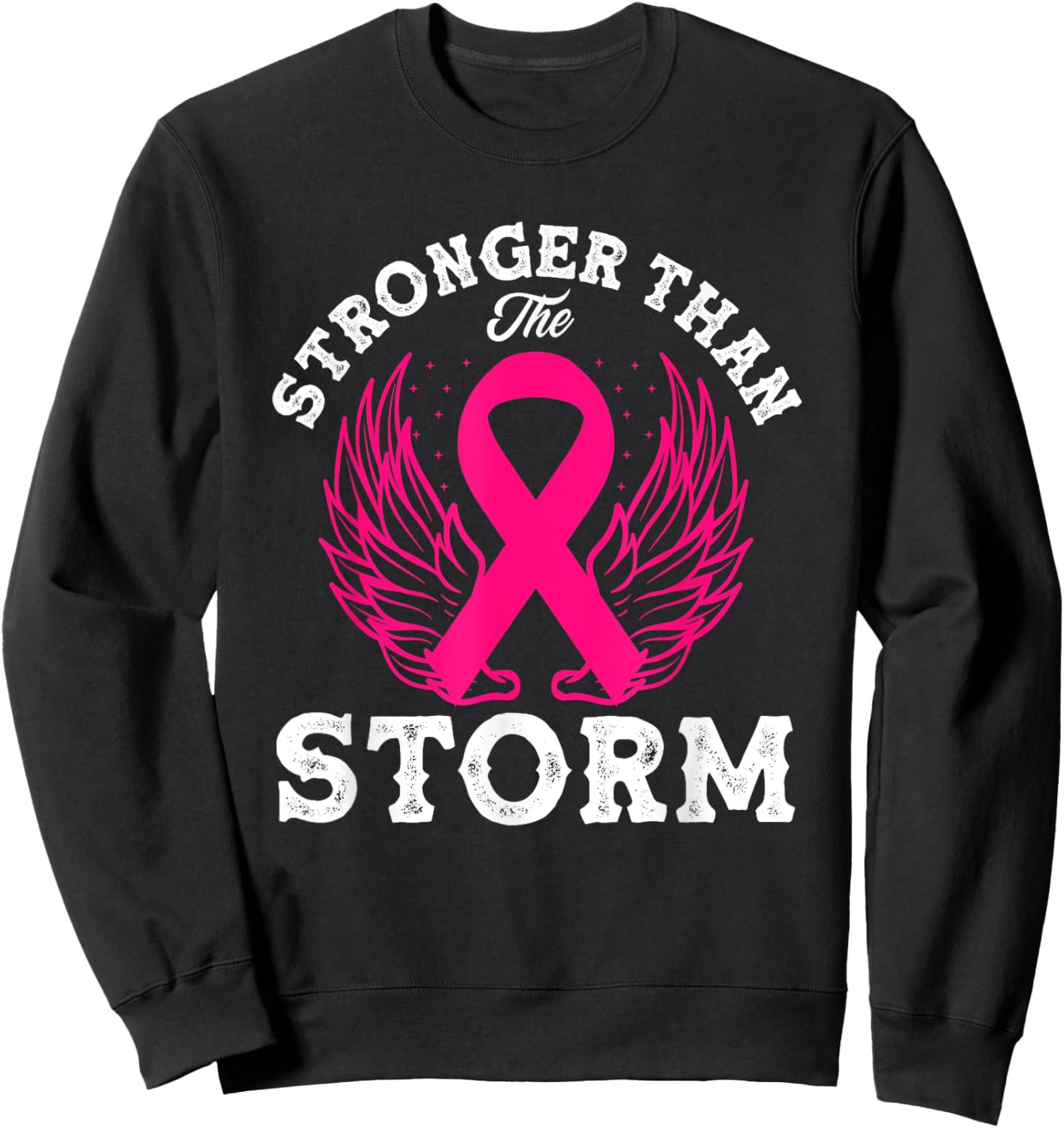 Stronger Than The Storm Breast Cancer Awareness Sweatshirt - Sweatshirt | Black