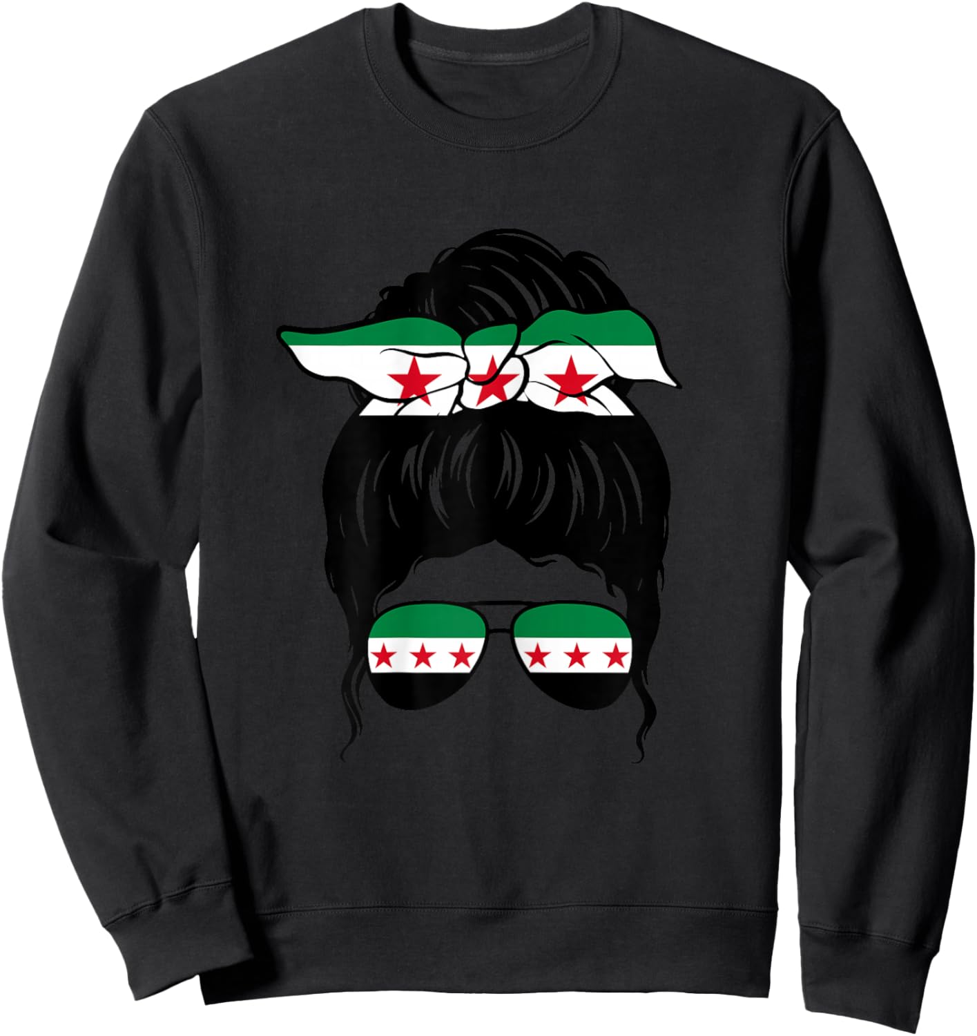 Syrian Girl Syria Syrian Flag Proud Syrian Woman Sweatshirt - Sweatshirt | Black