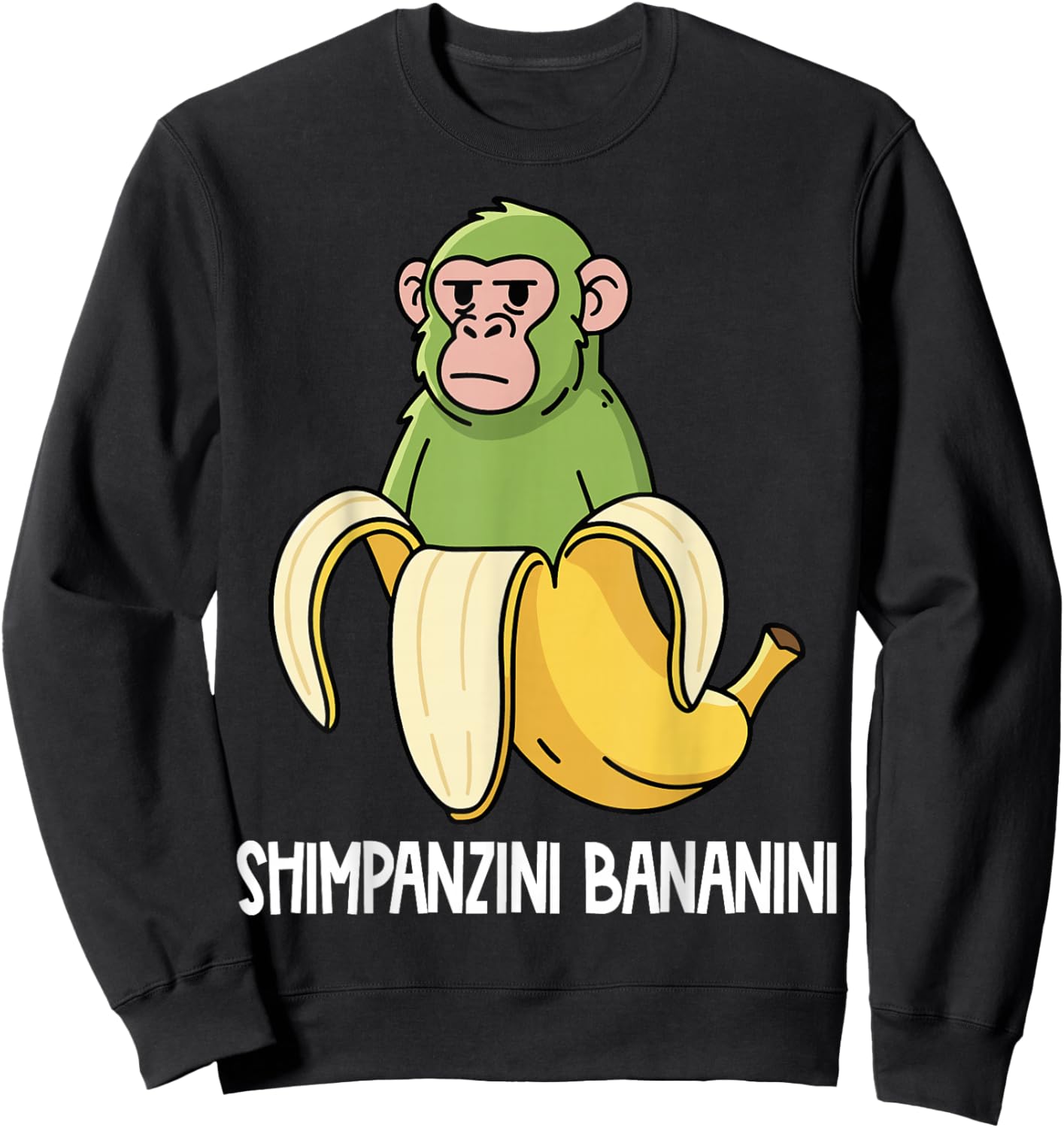 Italian Characters Brainrot Shimpanzini Bananini Sweatshirt - Sweatshirt | Black