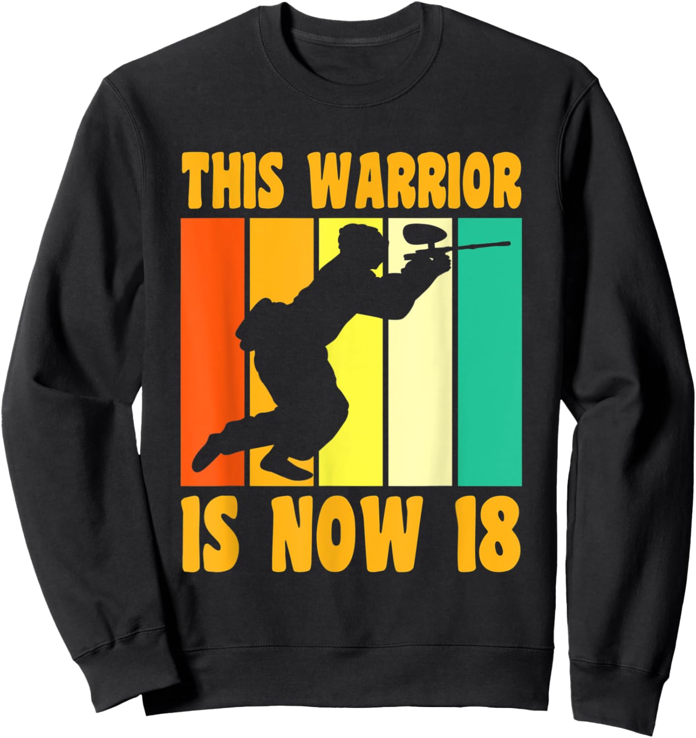 Happy 18 Birthday 18 Year Old Retro Paintball 18th Birthday Sweatshirt - Sweatshirt | Black