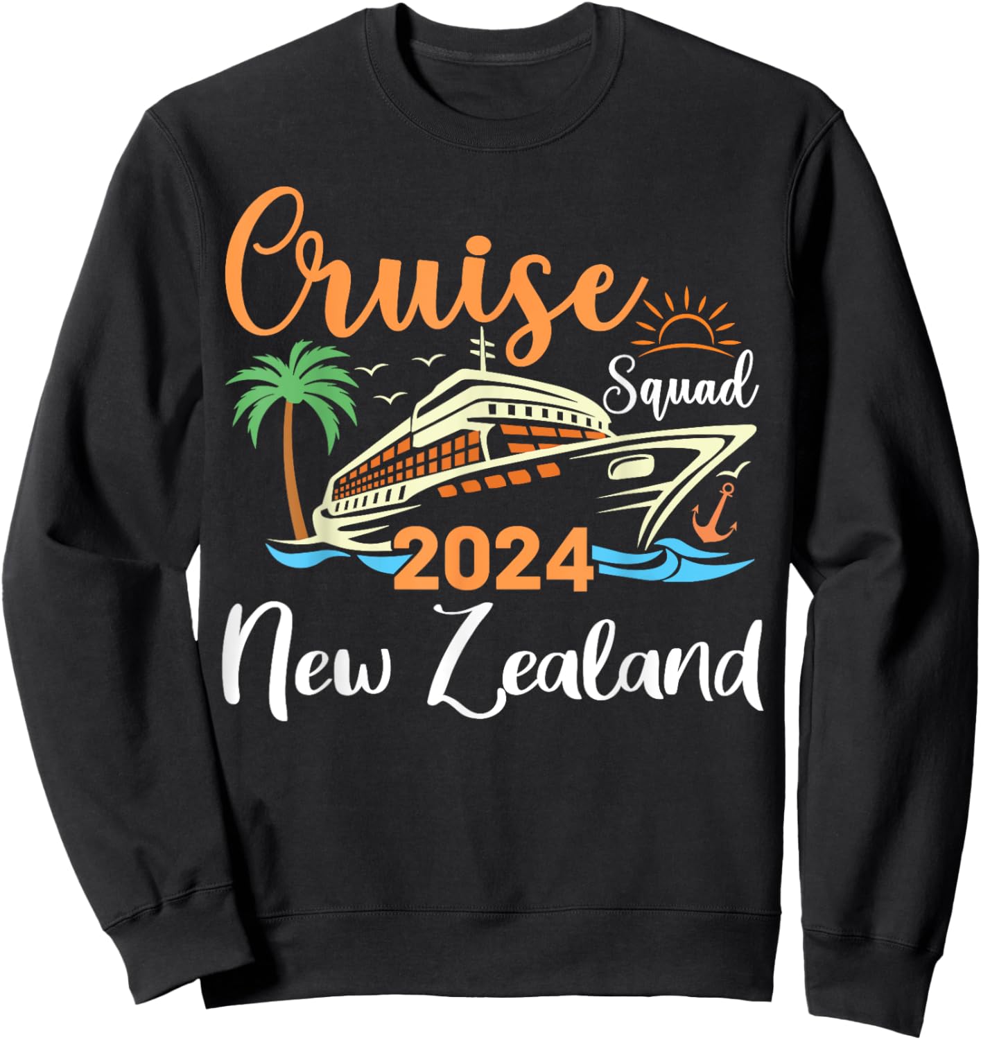 New Zealand Cruise Squad 2024 Family Holiday Matching Sweatshirt - Sweatshirt | Black