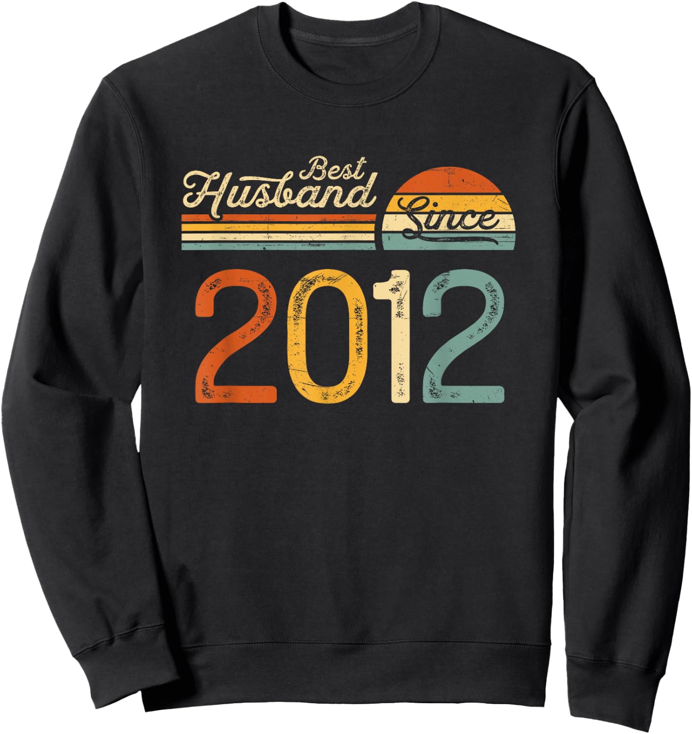 13th wedding anniversary 13 years - Best Husband Since 2012 Sweatshirt - Sweatshirt | Black