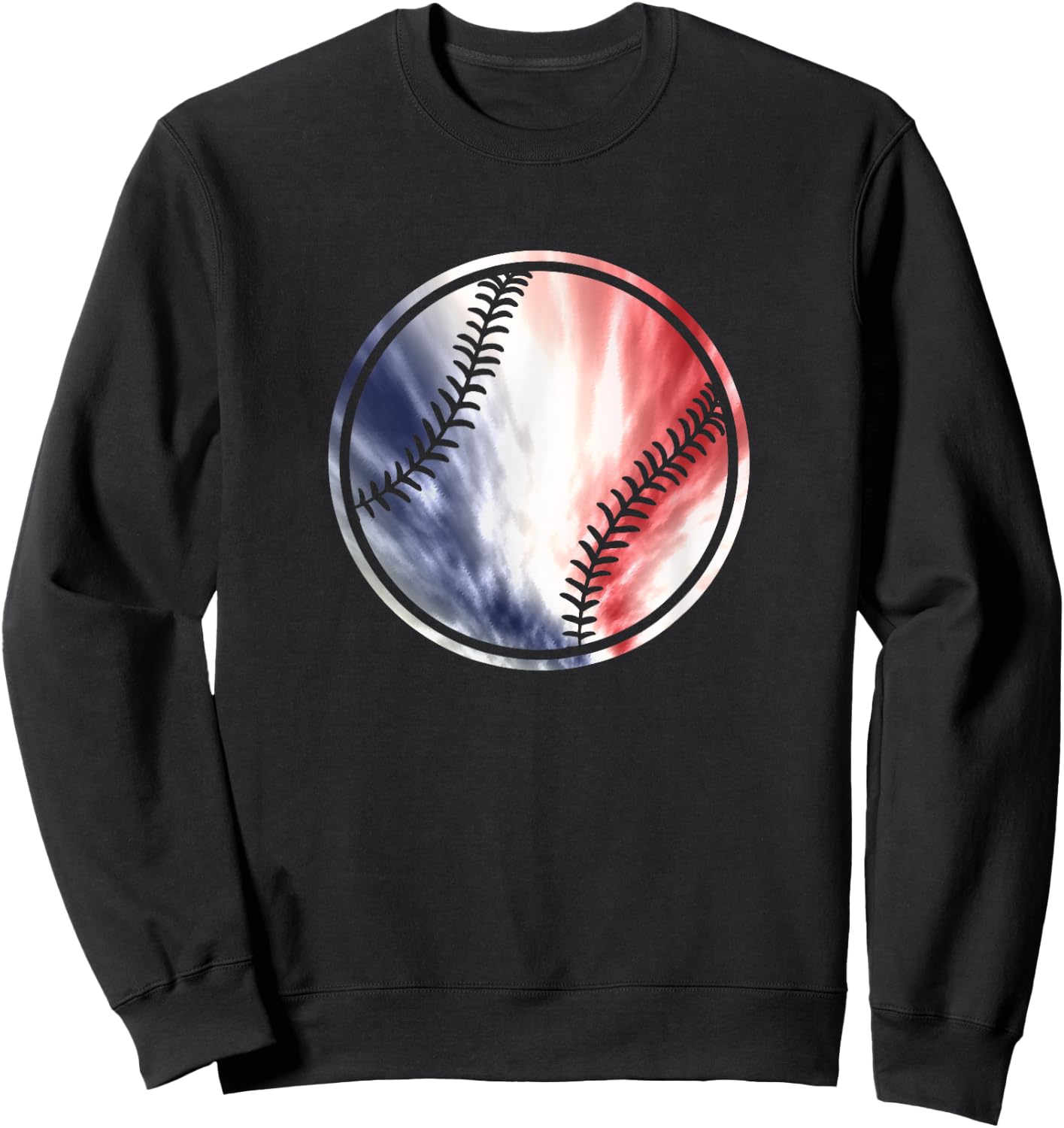 Baseball Ball Tie Dye Sweatshirt - Sweatshirt | Black