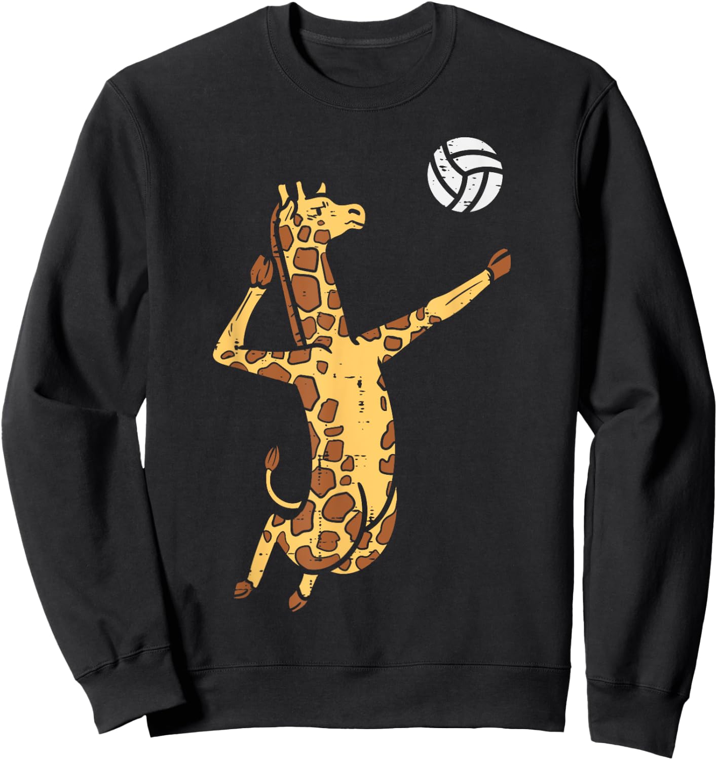 Giraffe Volleyball Spike Serve Player Spiker Boys Men Women Sweatshirt - Sweatshirt | Black