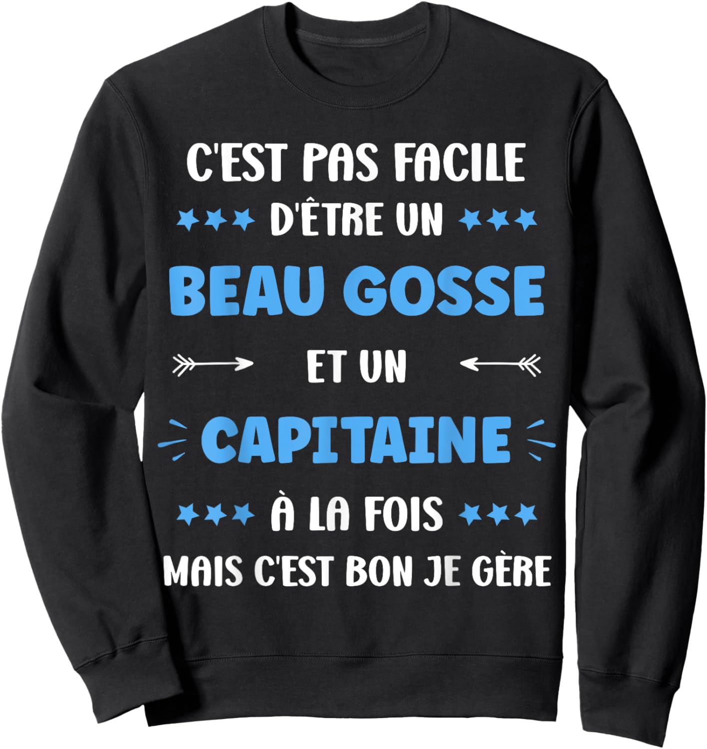 Start Job Super Captain Humour Handsome Kid Captain Sweatshirt - Sweatshirt | Black