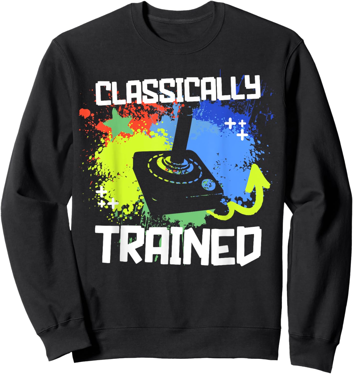 Classically Trained Video Game Retro Gaming Joystick Graphic Sweatshirt - Sweatshirt | Black