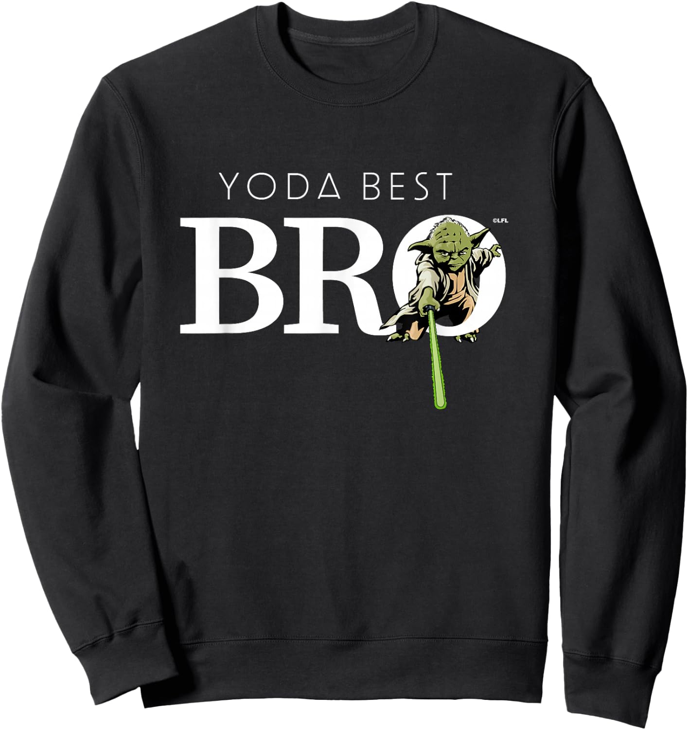Star Wars Yoda Best Bro Lightsaber Gift Brother Sweatshirt - Sweatshirt | Black