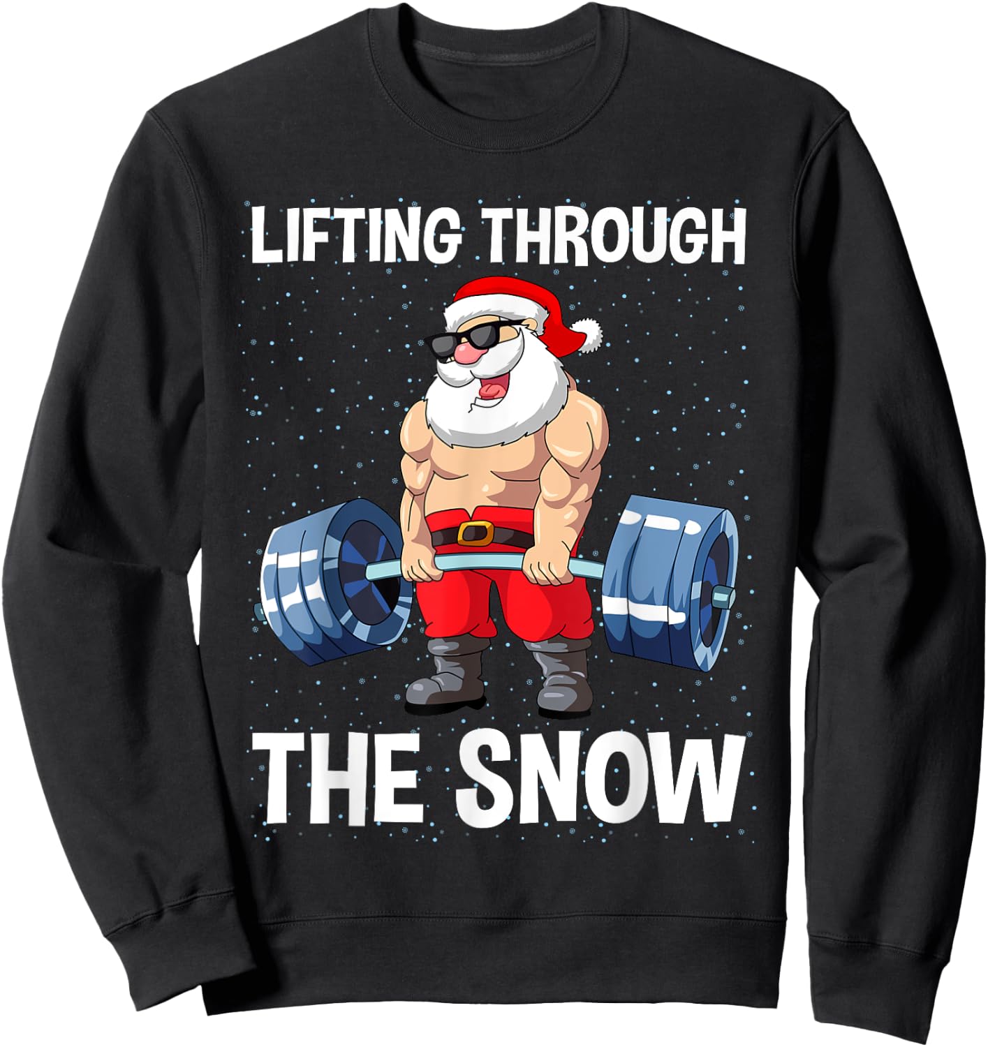 Lifting Through The Snow Gym Fitness Christmas Men Women Sweatshirt - Sweatshirt | Black