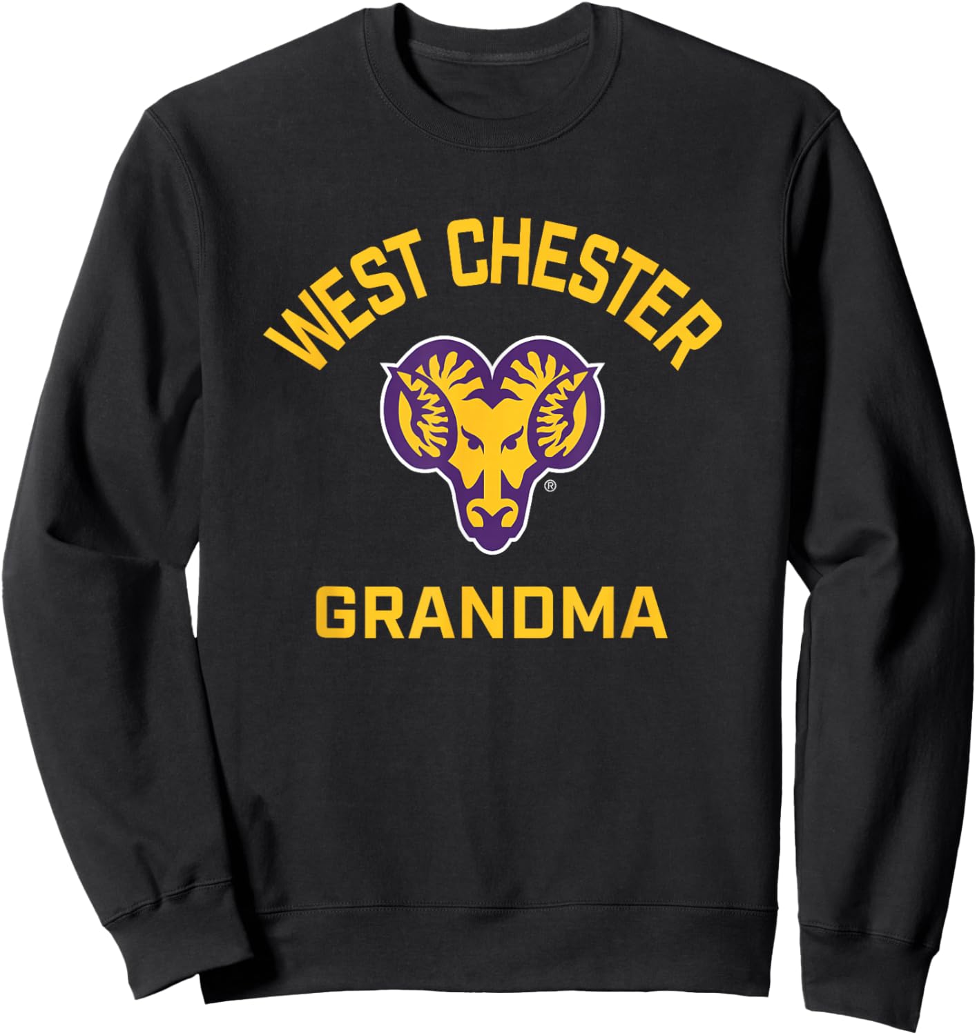 West Chester University Golden Rams Arched Grandma Sweatshirt - Sweatshirt | Black