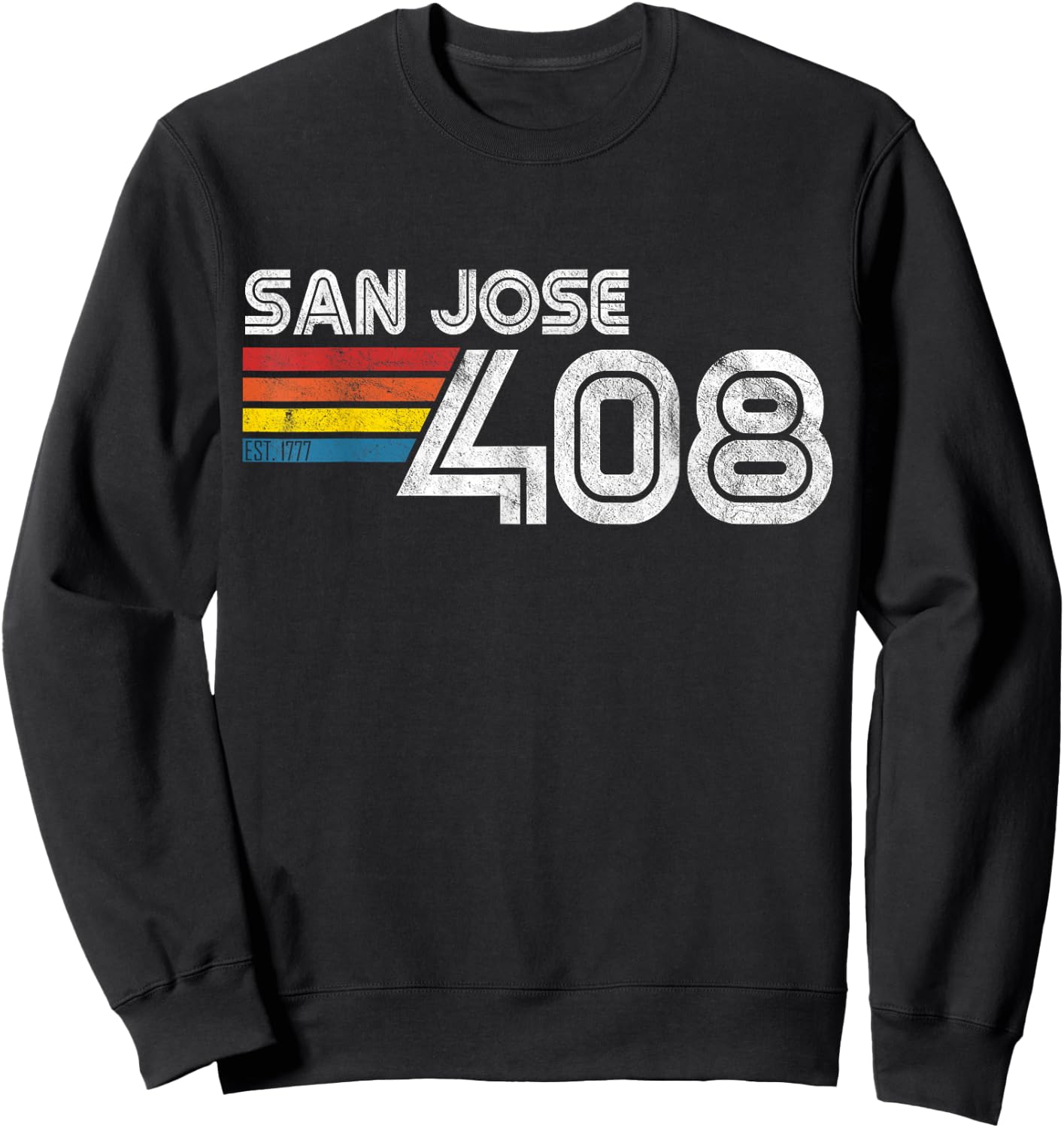 Vintage San Jose | Proud 408 California State Gift Sweatshirt - Sweatshirt | Black