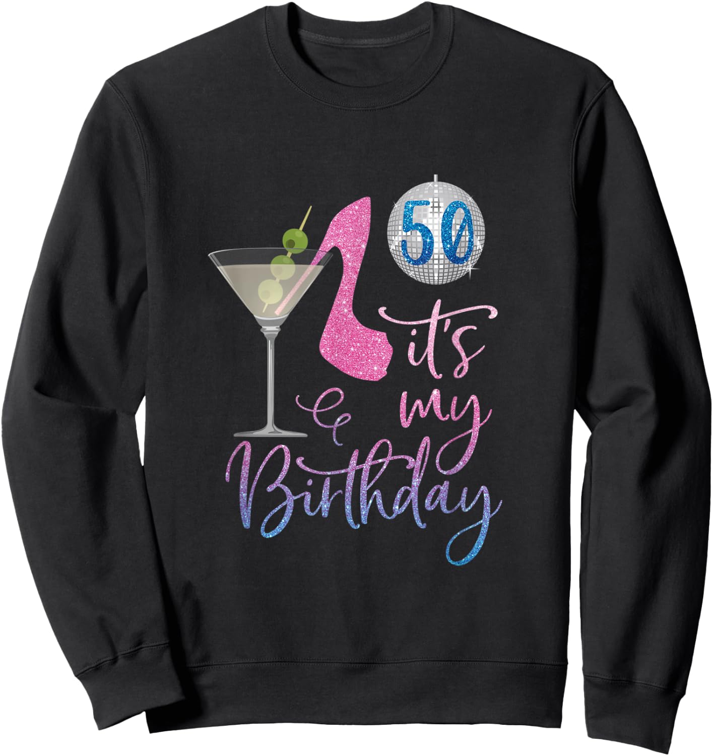 50th Birthday BFF Party Squad, 50 Fabulous Drinking Gift Sweatshirt - Sweatshirt | Black