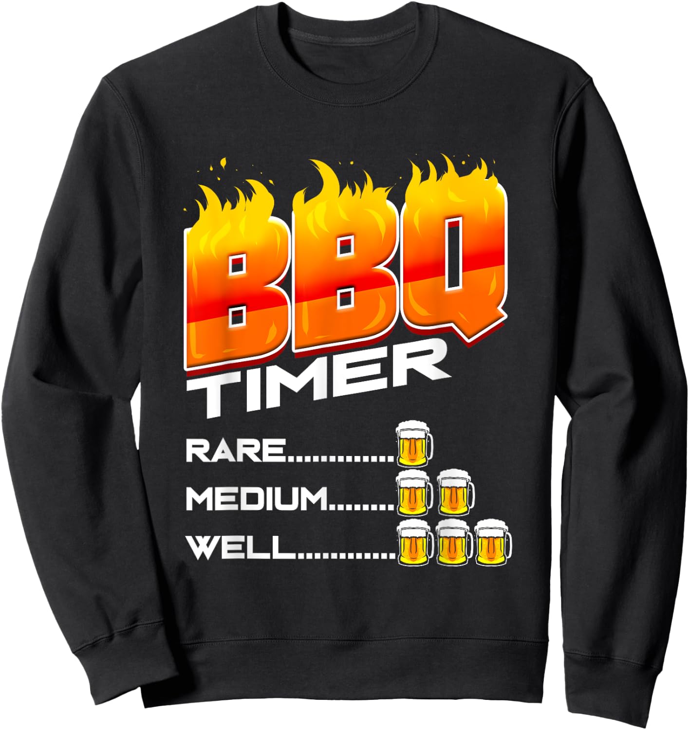 BBQ Timer Funny Gift Barbecue Master Barbecue Party Sweatshirt - Sweatshirt | Black