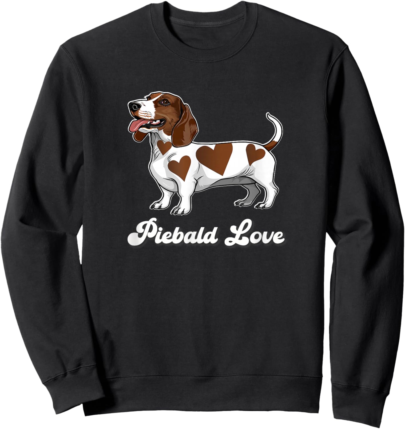 Kids Girls Cute Funny Love Brown Piebald Lover Sweatshirt - Sweatshirt | Black