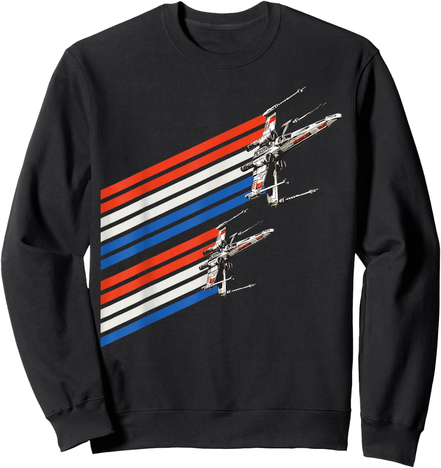 Star Wars X-Wing Starfighters American Flag Sweatshirt - Sweatshirt | Black