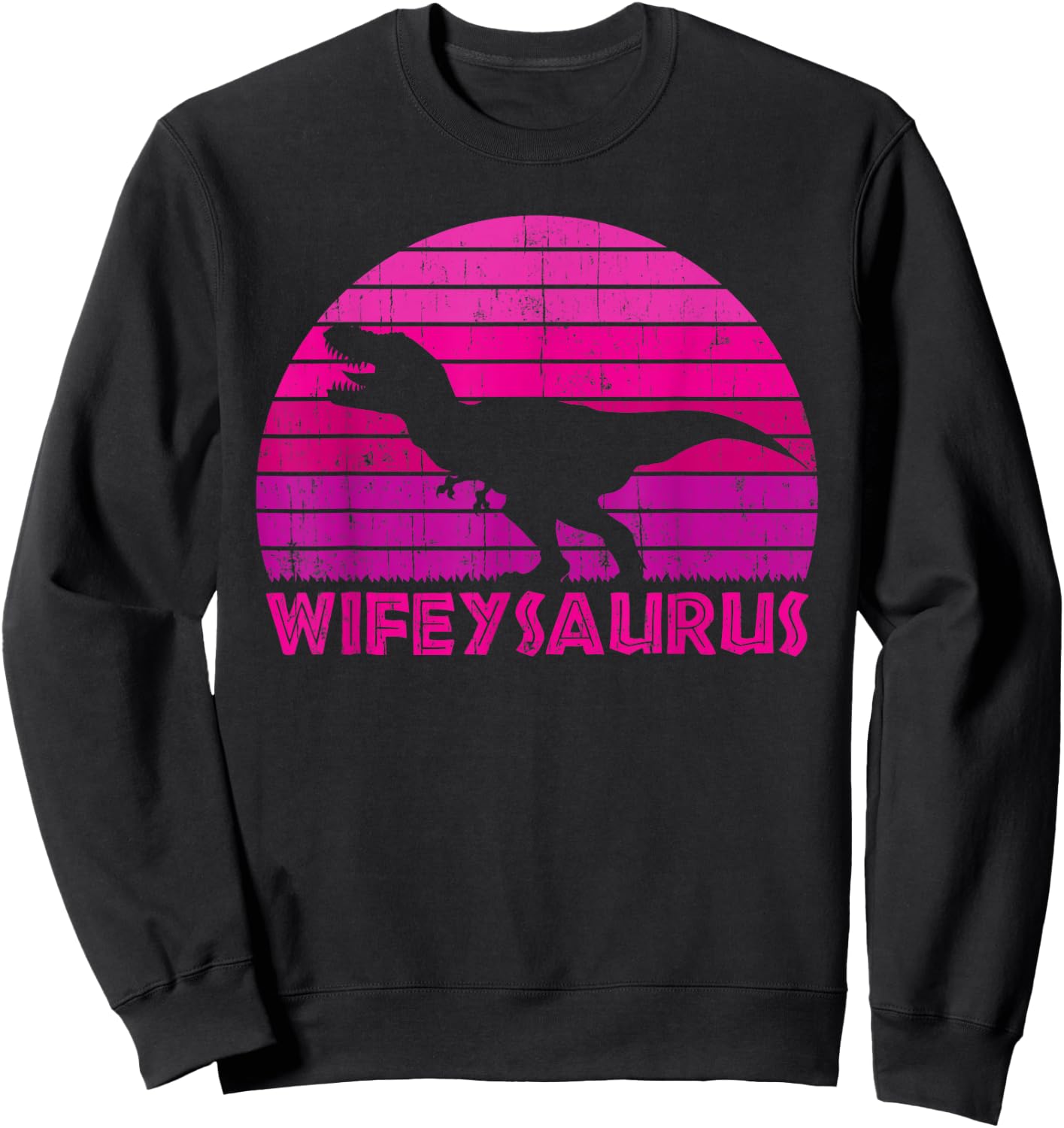 Wifeysaurus - Funny Dinosaur Lover Wife Matching Couple Sweatshirt - Sweatshirt | Black