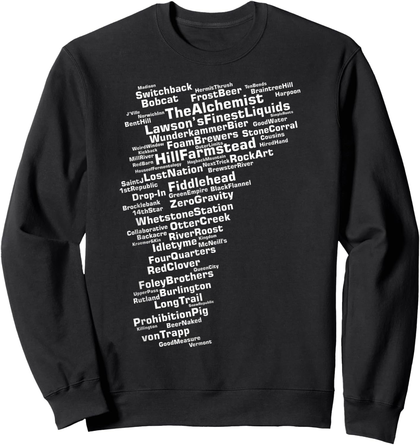 Cracked Toad Design Co. Vermont Breweries - Men's -Adults Black Small Classic Fit Short Sleeve Sweatshirt - Sweatshirt | Black