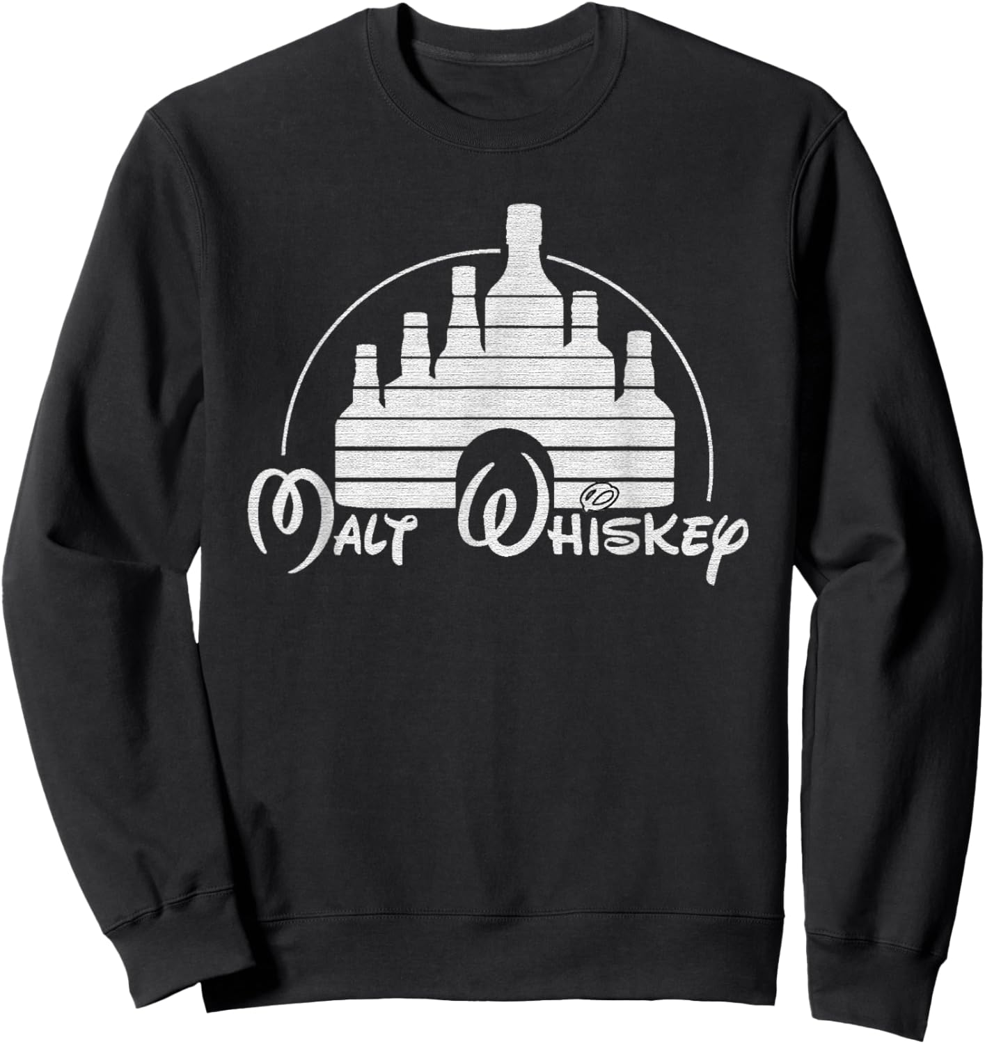 Vintage Malt Whiskey Shirt, Funny Whisky Shirt, Logo Parody Sweatshirt - Sweatshirt | Black