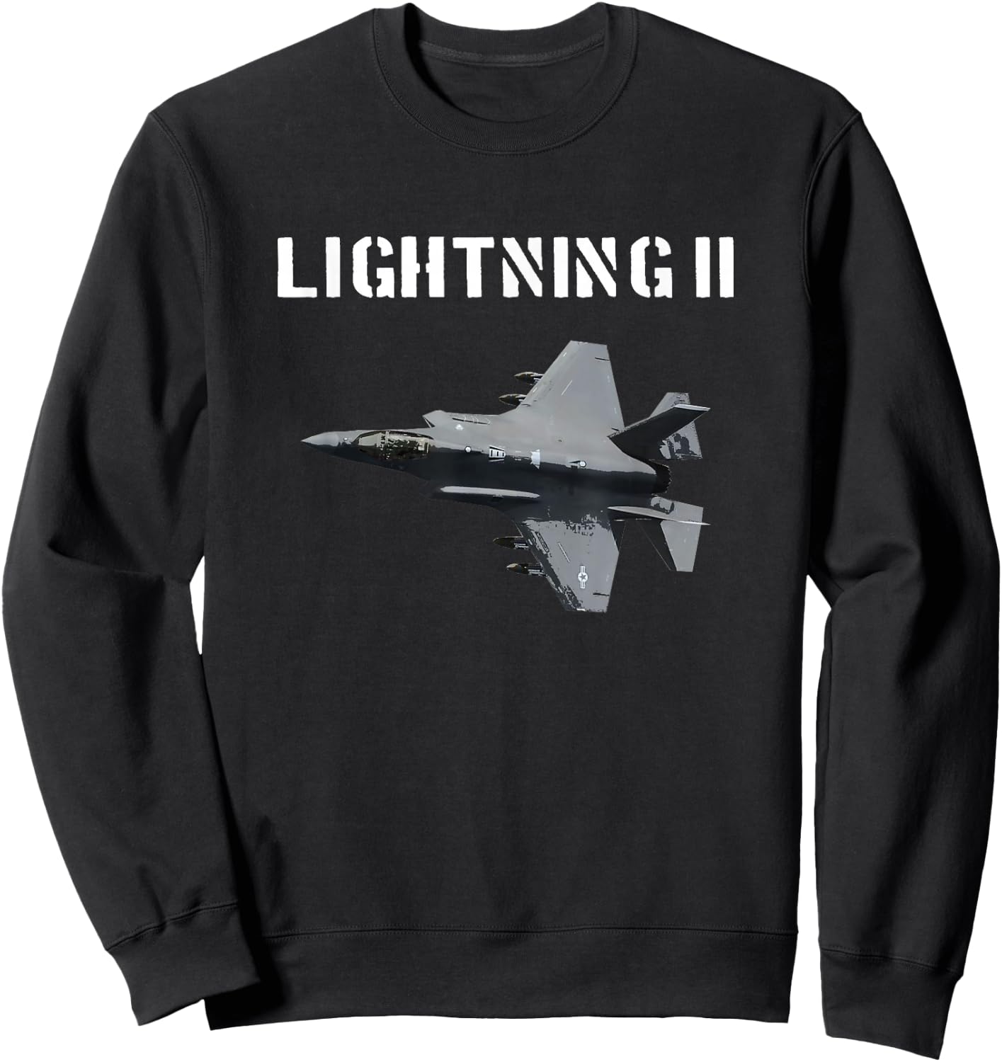 F-35 Lightning 2 FIGHTER PLANE T SHIRT USA PILOT Sweatshirt - Sweatshirt | Black