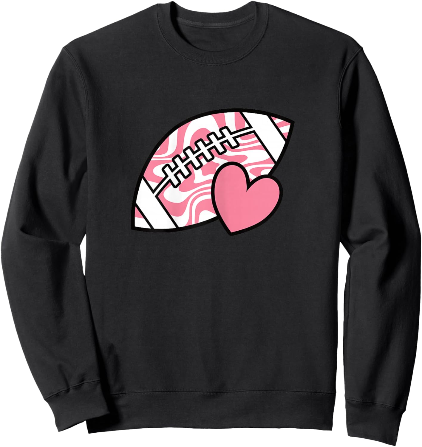 Pink Football Cute American Football Lover Women Girls Sweatshirt - Sweatshirt | Black