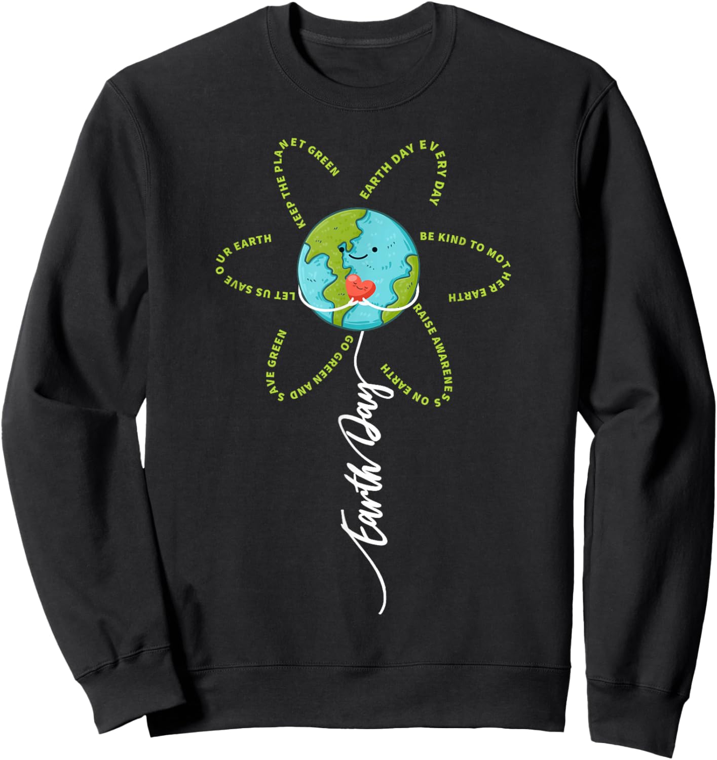 Funny Flower Earth Day Everyday Women Girl Kids Sweatshirt - Sweatshirt | Black