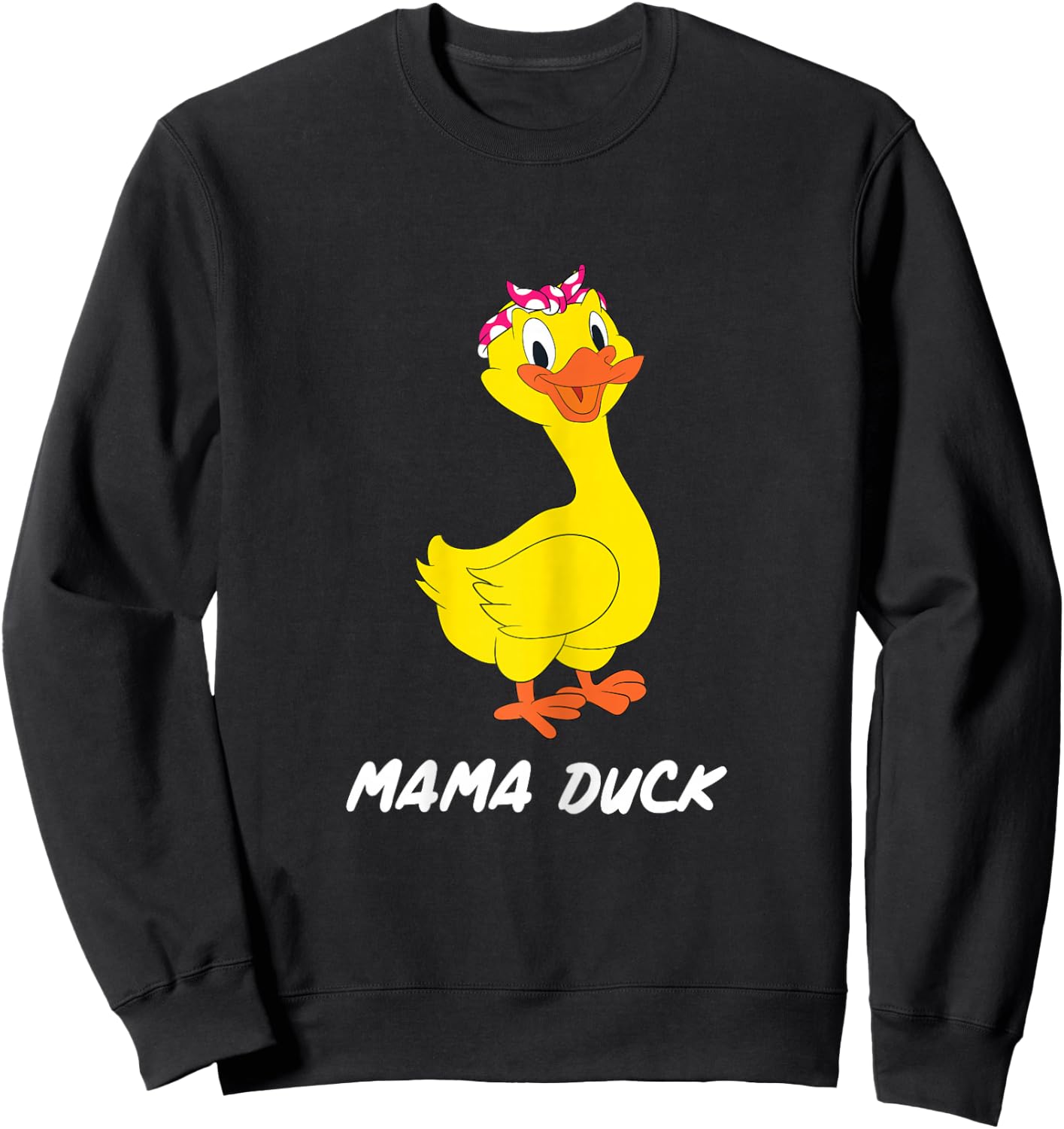 Mama Duck Design | Pink Bandana Mothersday Gift Sweatshirt - Sweatshirt | Black