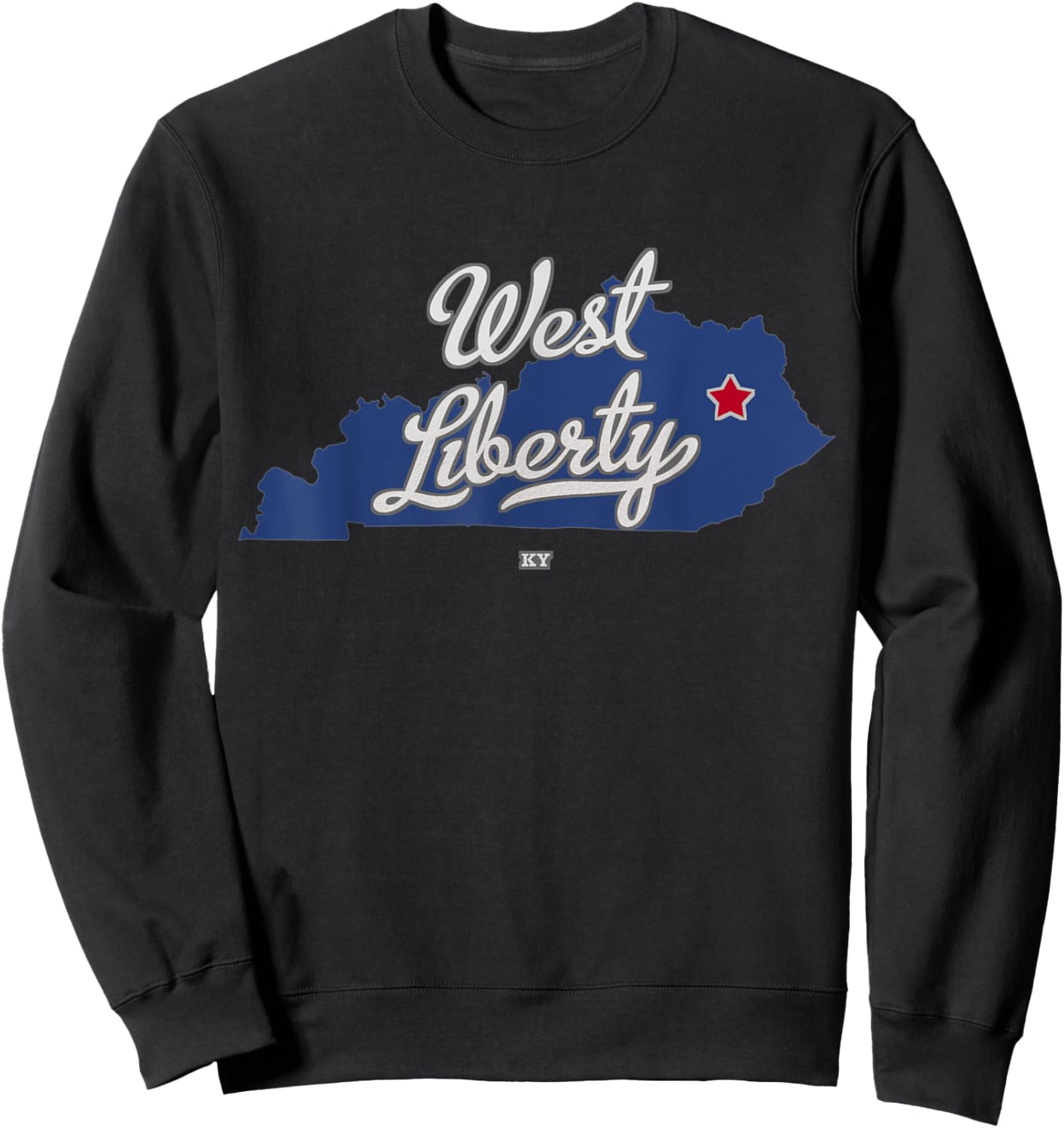 West Liberty Kentucky KY Map Sweatshirt - Sweatshirt | Black