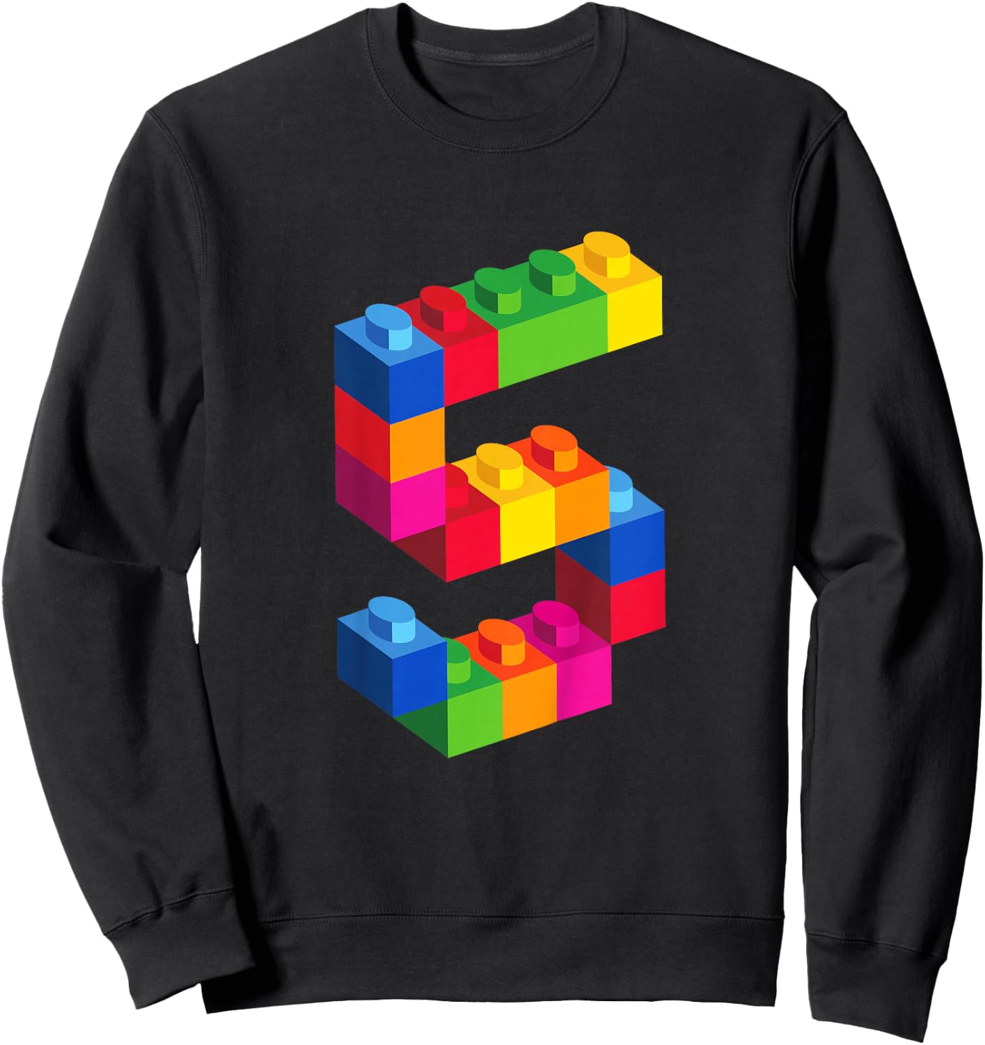 5 Year Old Building Blocks Birthday T Shirt Bricks 5th Gift Sweatshirt - Sweatshirt | Black