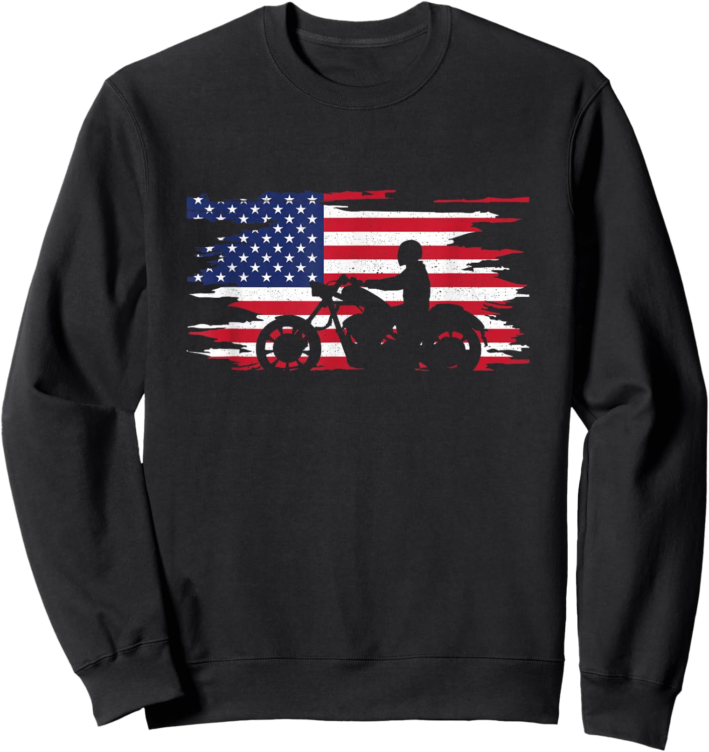 American Flag Motorcycle Apparel - Motorcycle Sweatshirt - Sweatshirt | Black