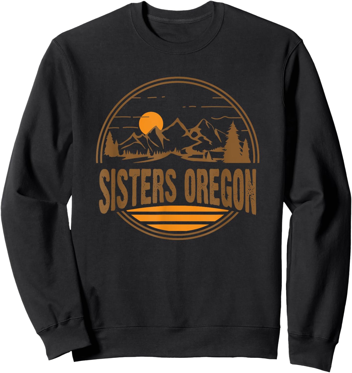 Vintage Sisters, Oregon Mountain Hiking Souvenir Print Sweatshirt - Sweatshirt | Black