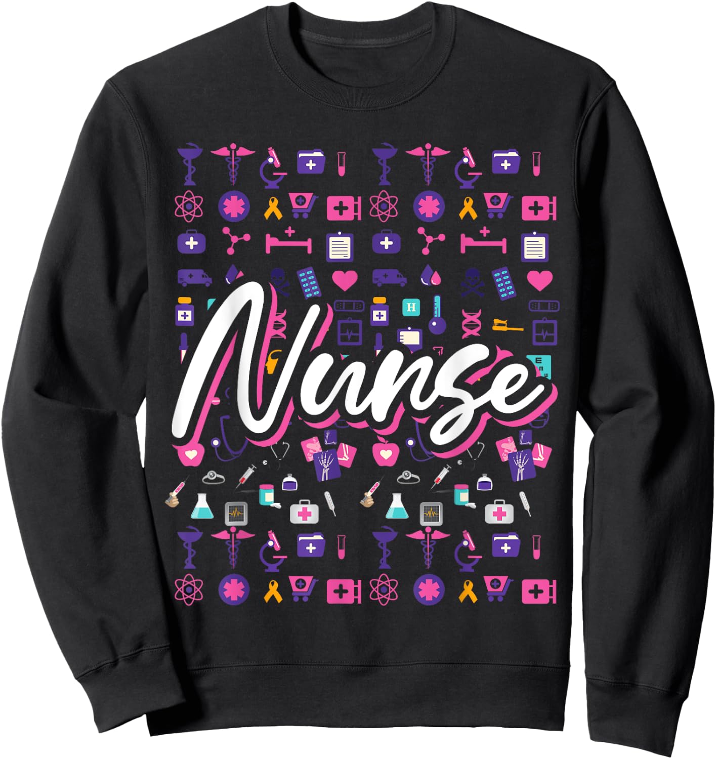 Nurse & Gift Ideas Women's Black Modern Nurse Sweatshirt - Sweatshirt | Black