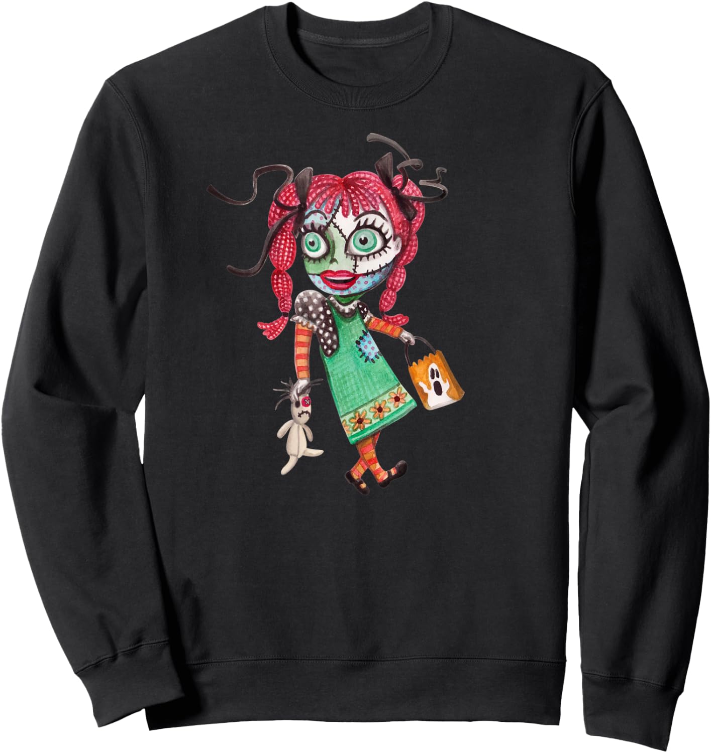 Rag Doll - Halloween Trick or Treat Design Sweatshirt - Sweatshirt | Black