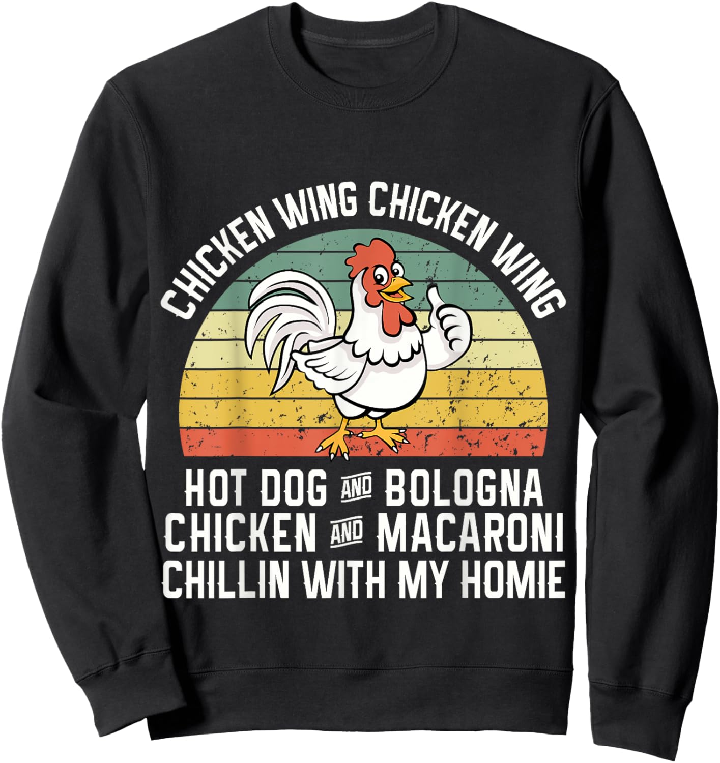 Chicken Wing Chicken Wing Hot Dog Bologna Sweatshirt - Sweatshirt | Black