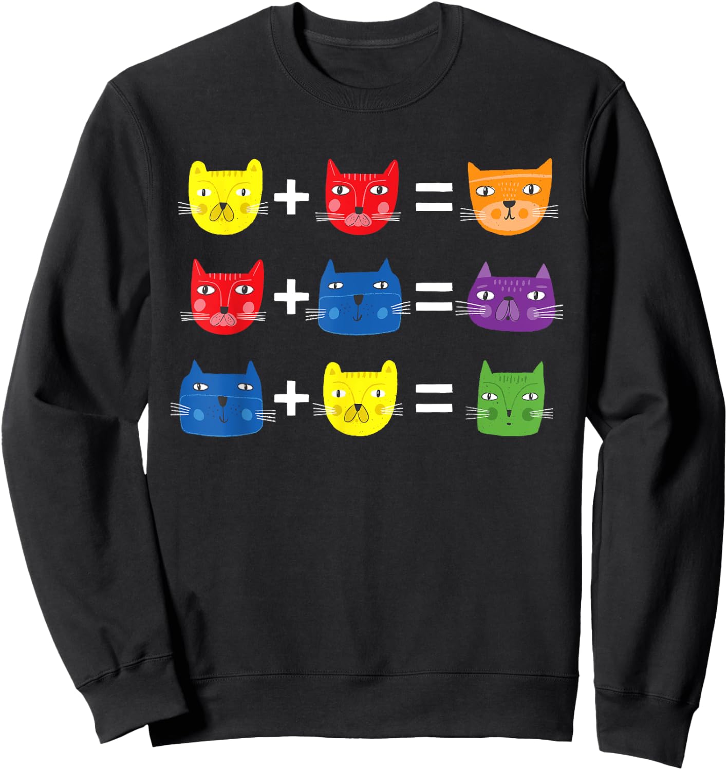Cat Themed Color Theory Educational Art Teacher Artist Sweatshirt - Sweatshirt | Black