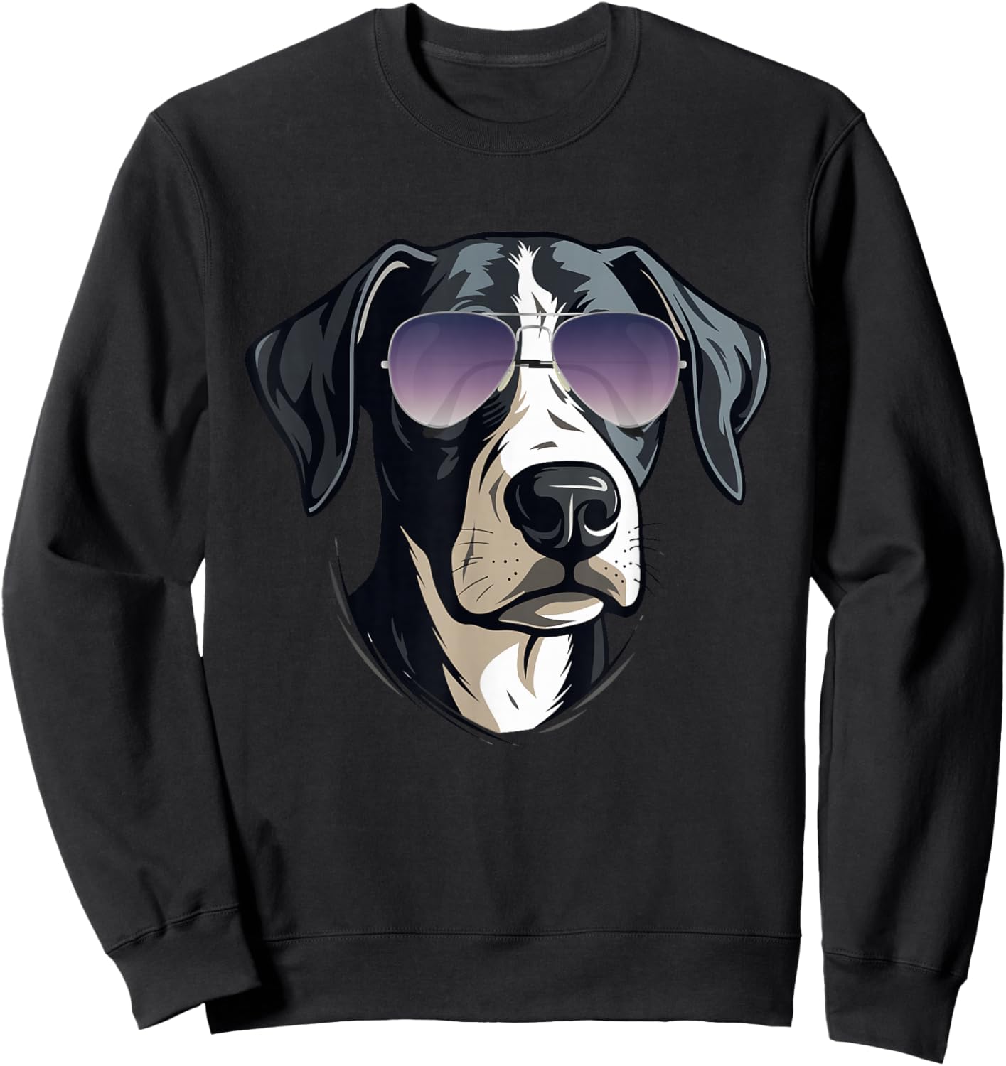 Gifts For Dog Lovers Graphic Cool Dog With Sunglasses Sweatshirt - Sweatshirt | Black
