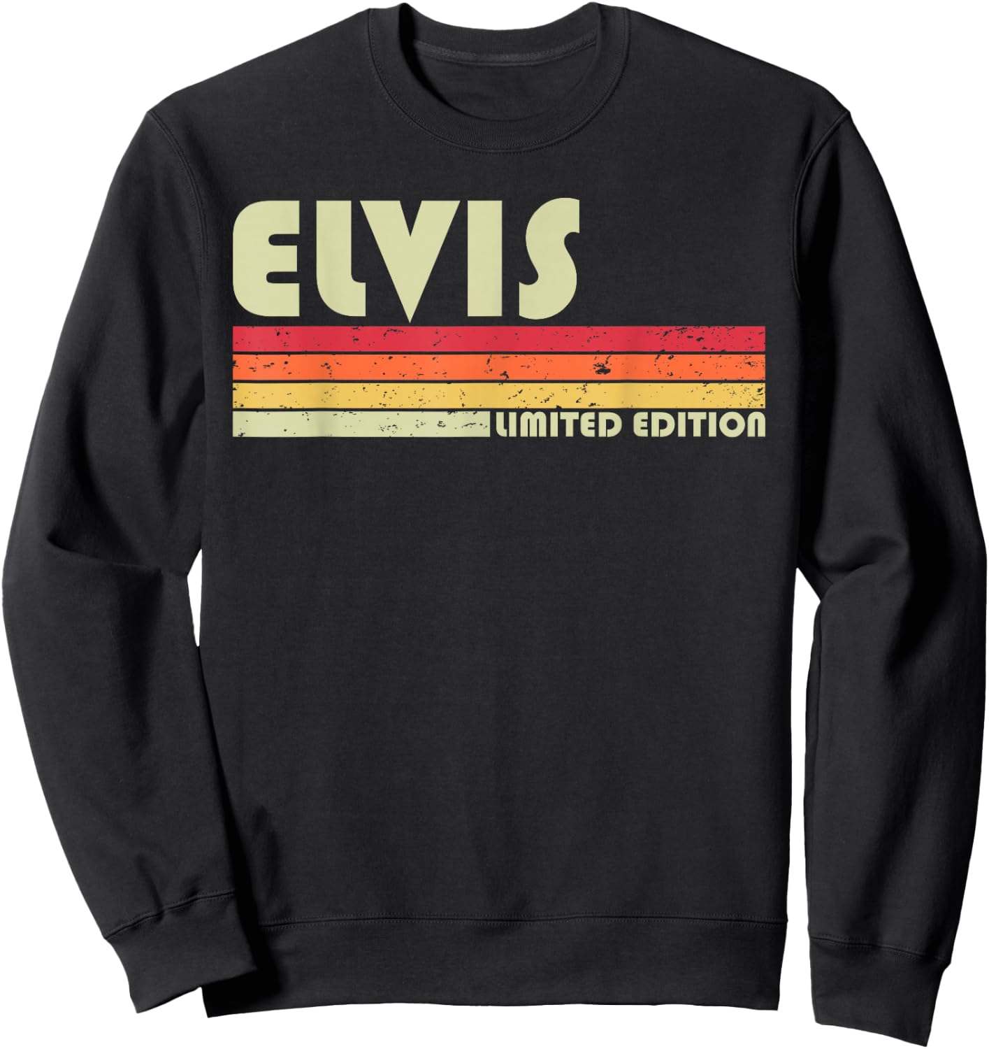 ELVIS Gift Name Personalized Funny Retro Vintage Birthday Sweatshirt - Sweatshirt | Black