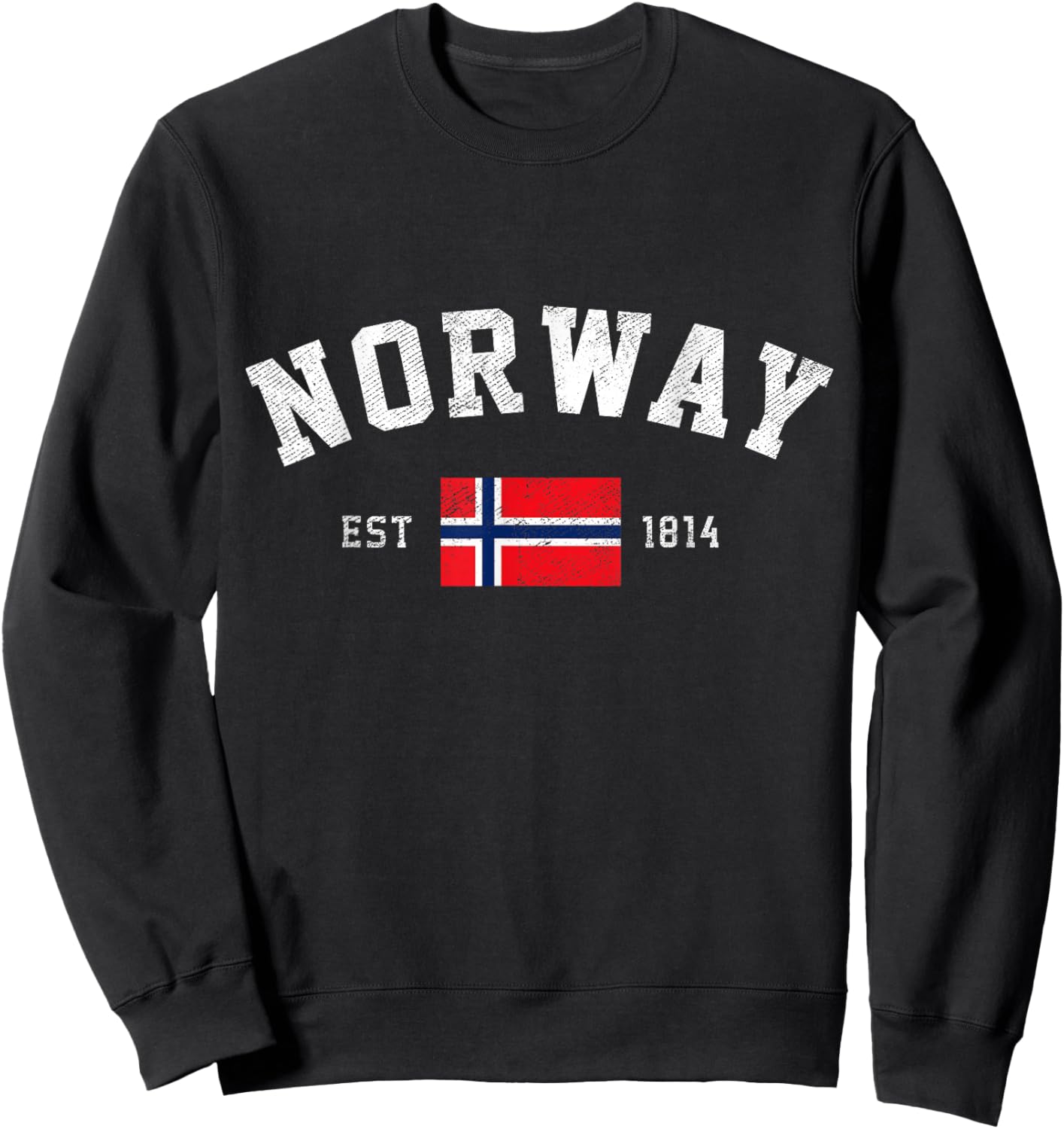 Norway Est. 1814 Norwegian Flag Independence Day Sweatshirt - Sweatshirt | Black