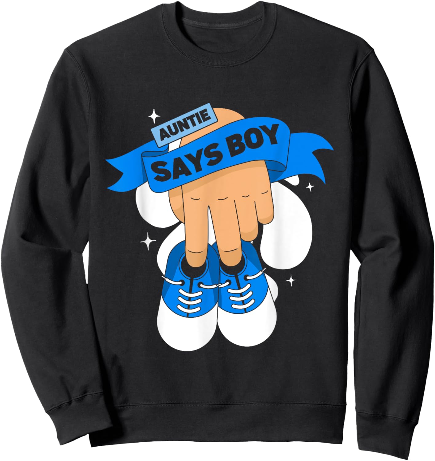 Aunt Gender Reveal | Auntie Says Boy Team Blue Team Pink Sweatshirt - Sweatshirt | Black
