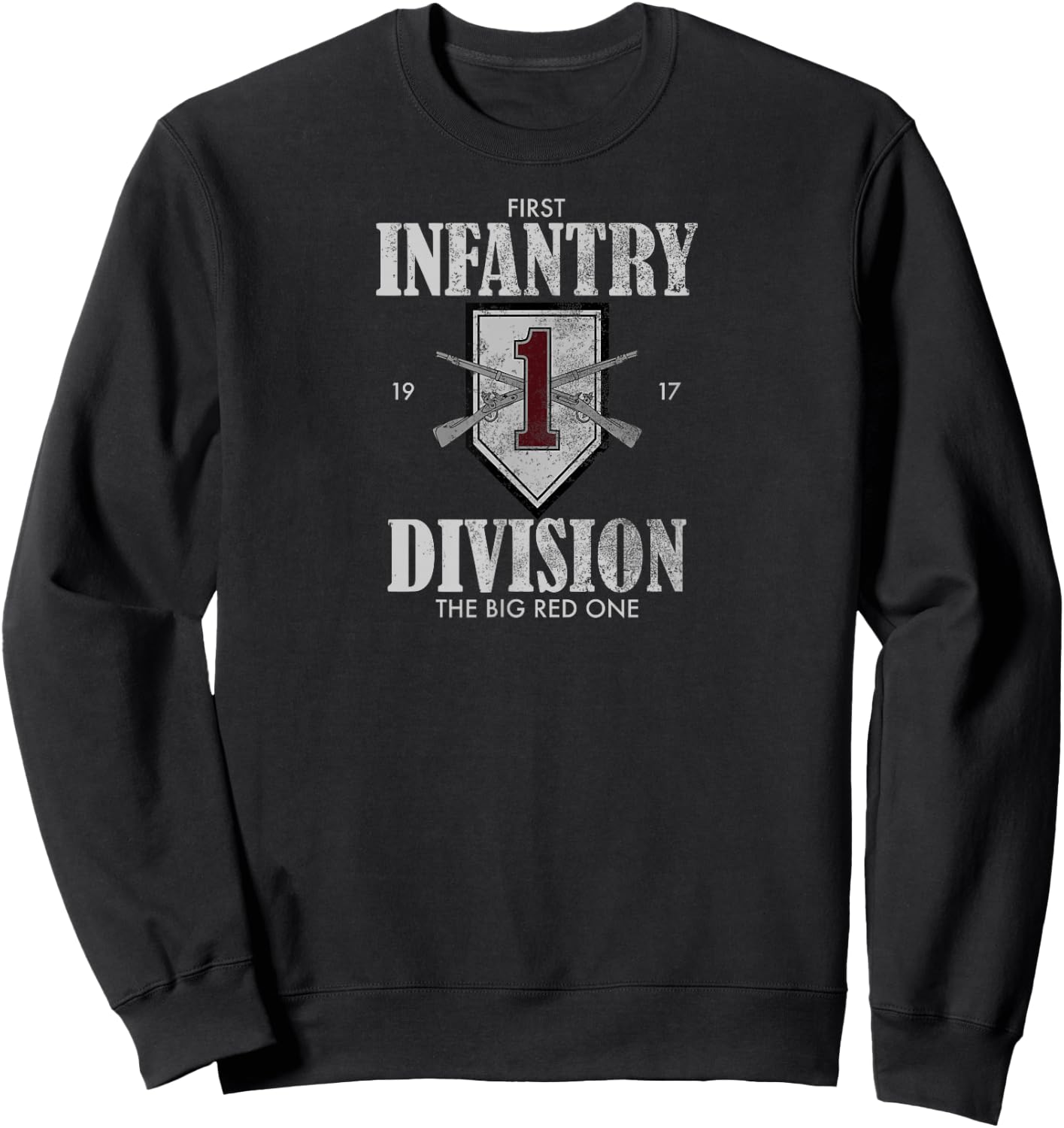 1st Infantry Division (distressed) Sweatshirt - Sweatshirt | Black